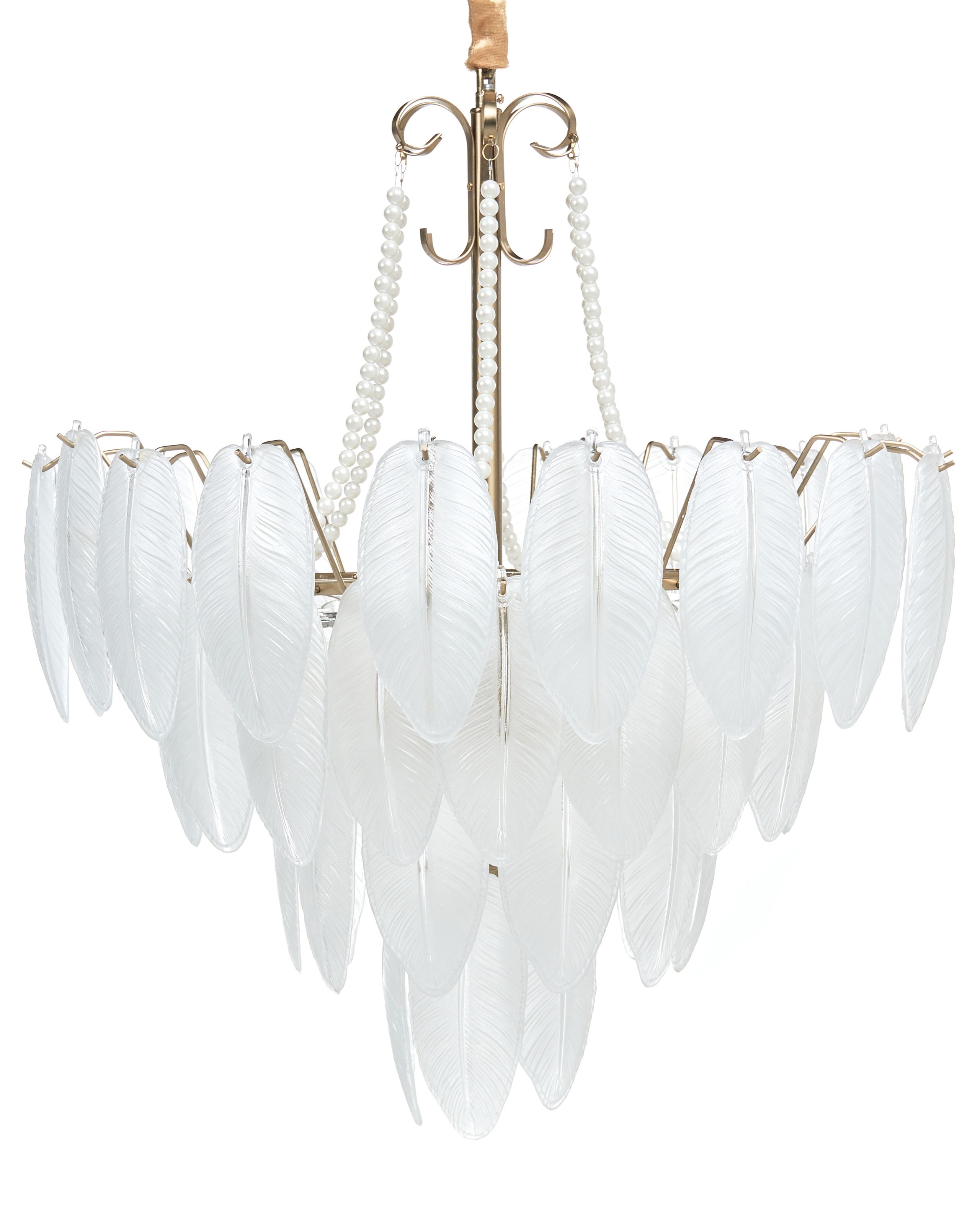STANCOMBE Glass Chandelier - Brass - Gemini Interiors