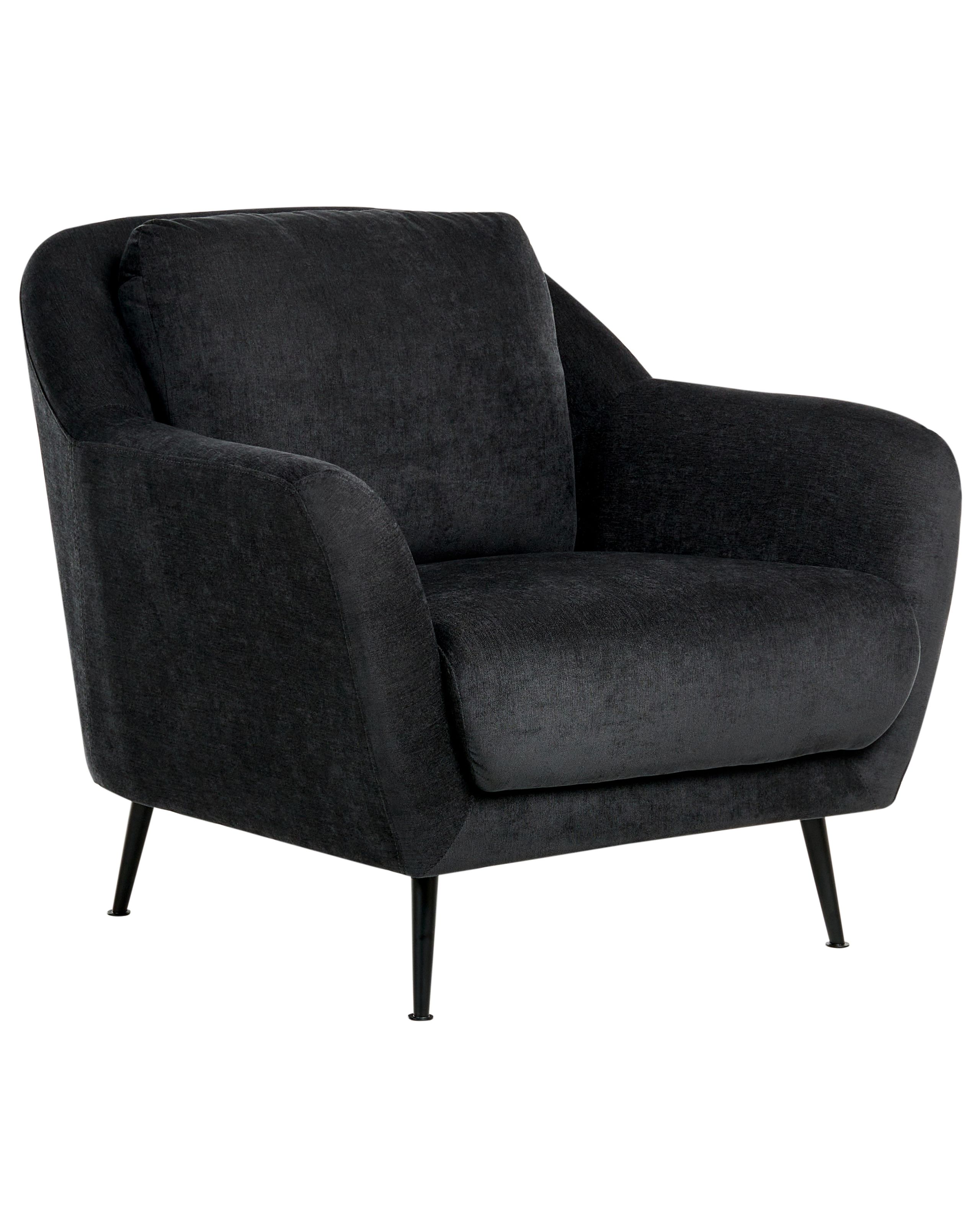 CLIFTONWELL Chenille Fabric Armchair - Black - Gemini Interiors
