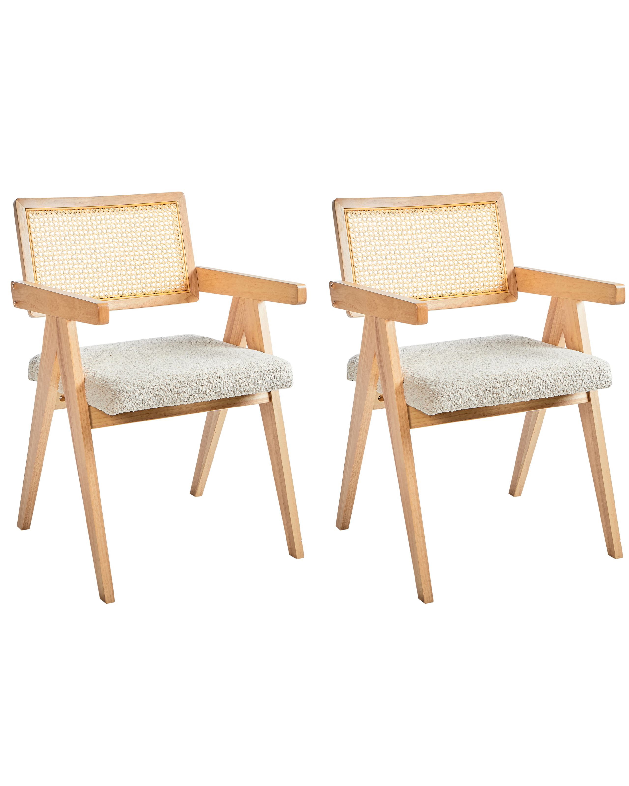 GIRONA Set of 2 Dining Chairs Wood Light Brown - Gemini Interiors