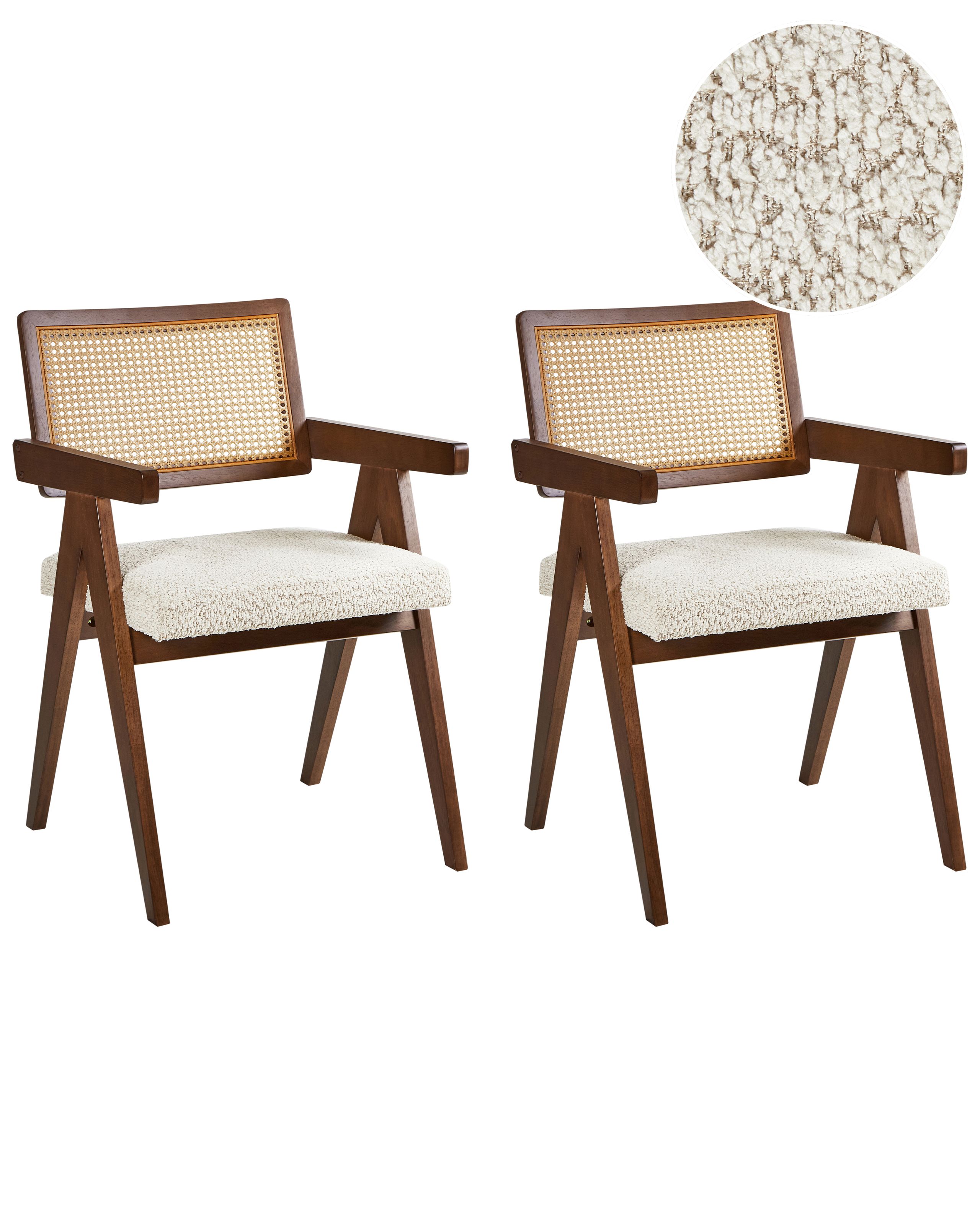 GIRONA Set of 2 Dining Chairs Wood Dark Brown - Gemini Interiors