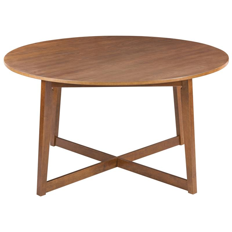 KELMORIN Wooden Round Dining Table - Dark Oak - Gemini Interiors