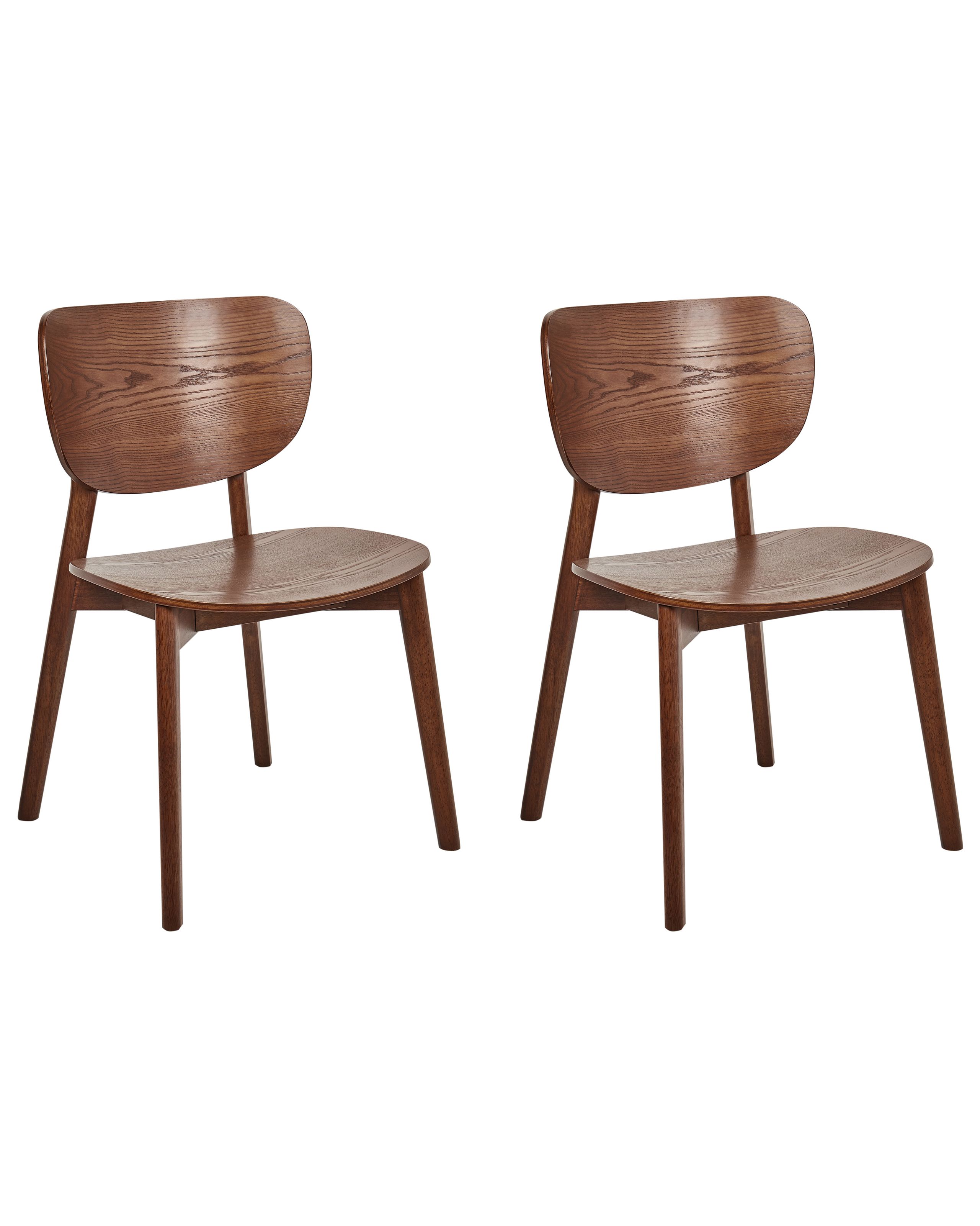 Set of 2 Dining Chairs OVERLY Wood Dark Brown - Gemini Interiors