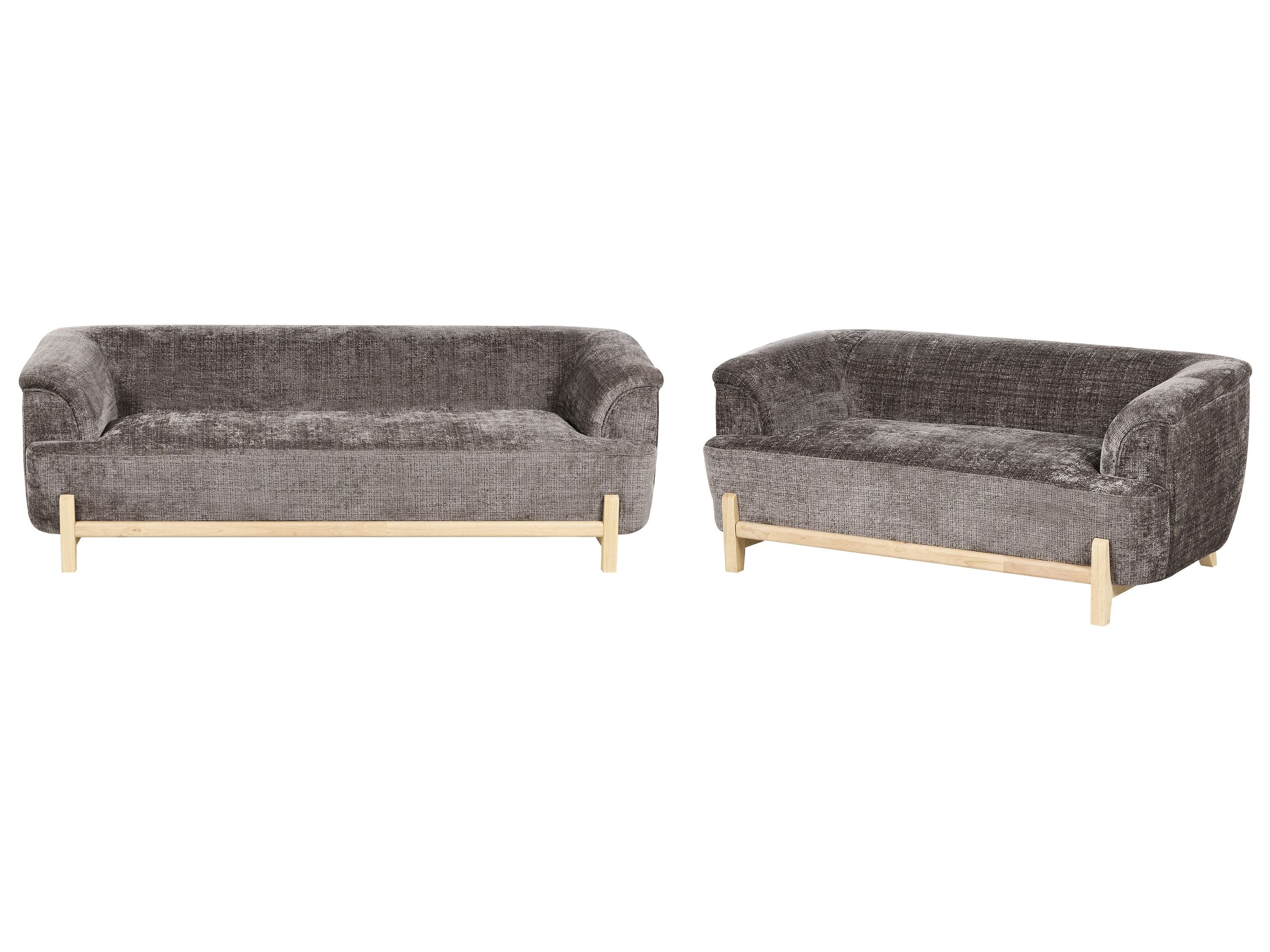 WRENTHORPE Chenille Fabric 3 Seater and 2 Seater Sofa Set - Brown - Gemini Interiors