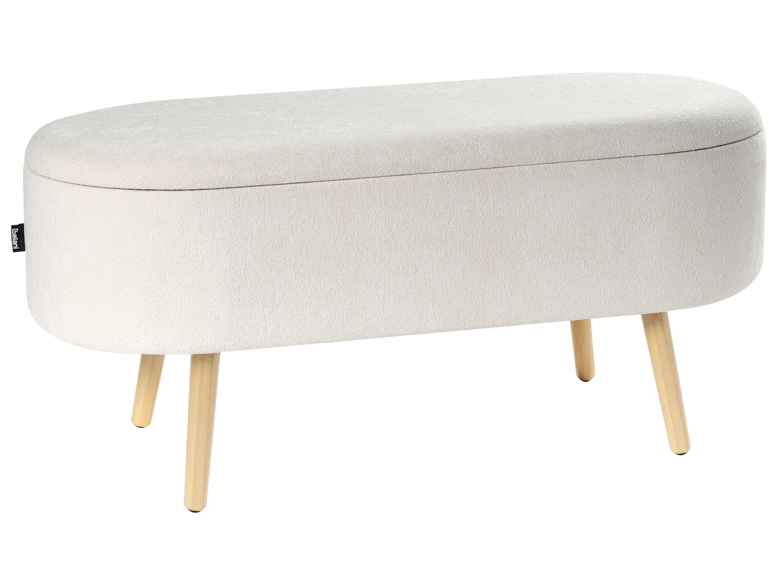 Fabric Storage Bench Off-White OKLAHOMA - Gemini Interiors