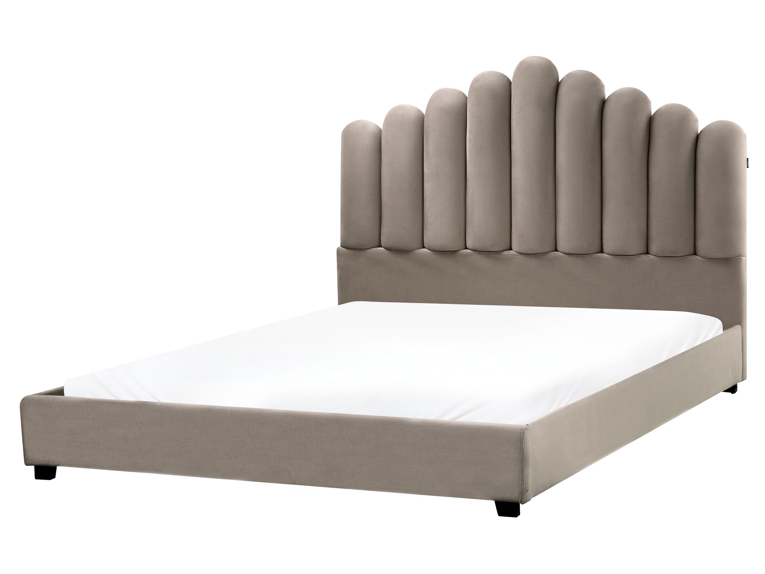 CINVENNES Waterbed Velvet 160 x 200 cm (EU King Size) Taupe - Gemini Interiors