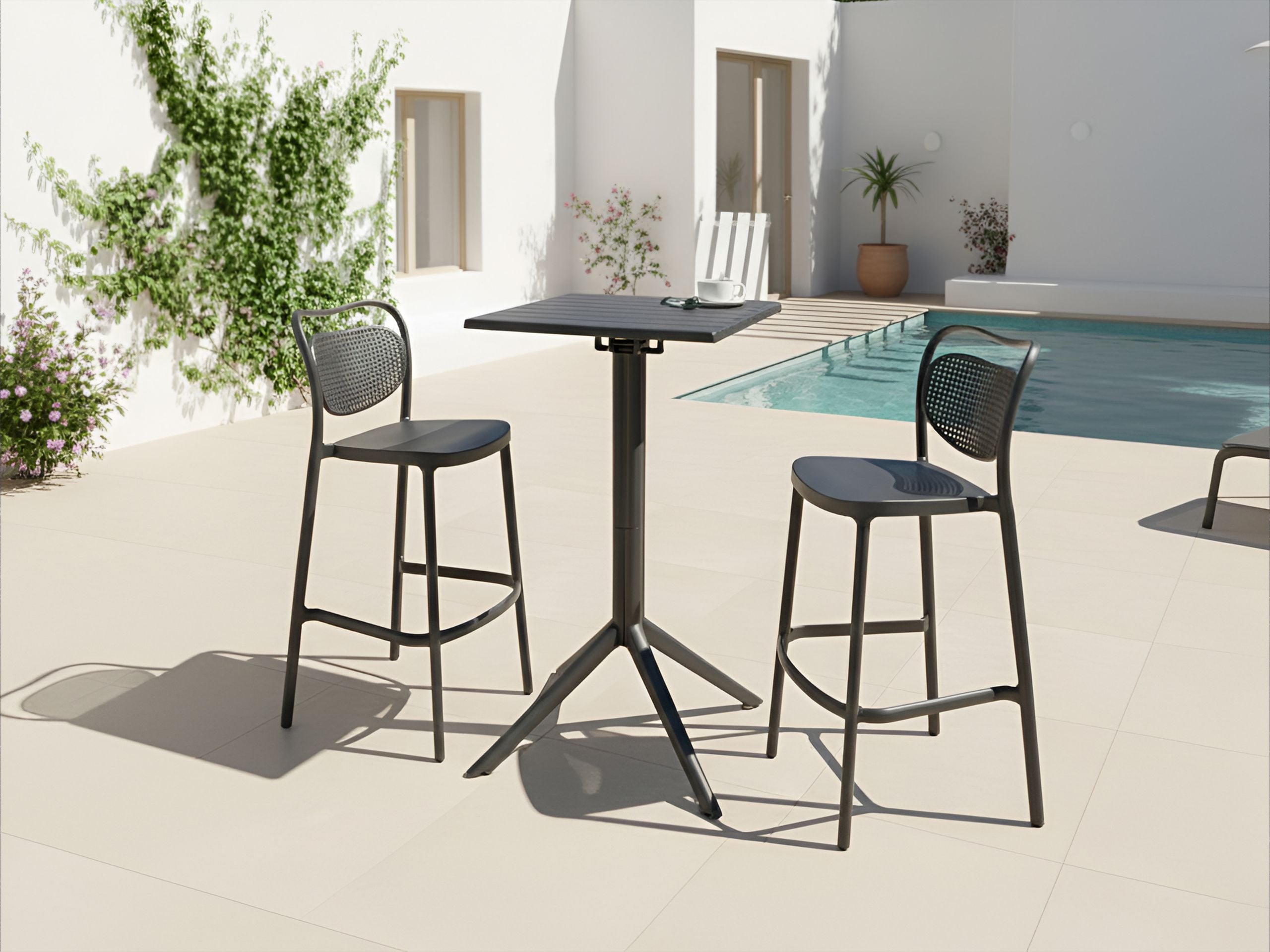 BIQERO Garden Bar Table - Black - Gemini Interiors