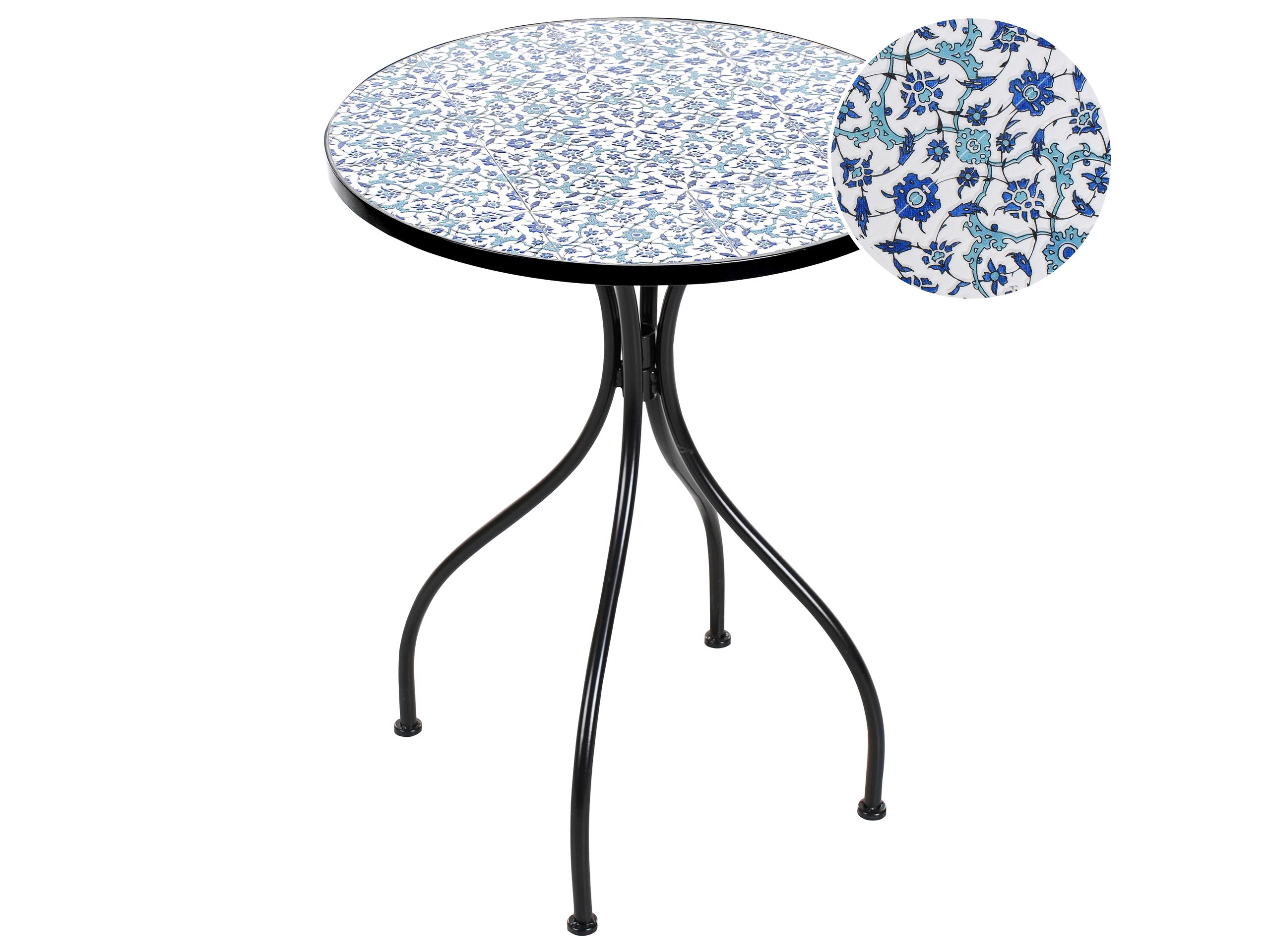 ESTONMERE Metal Bistro Table - Black - Gemini Interiors