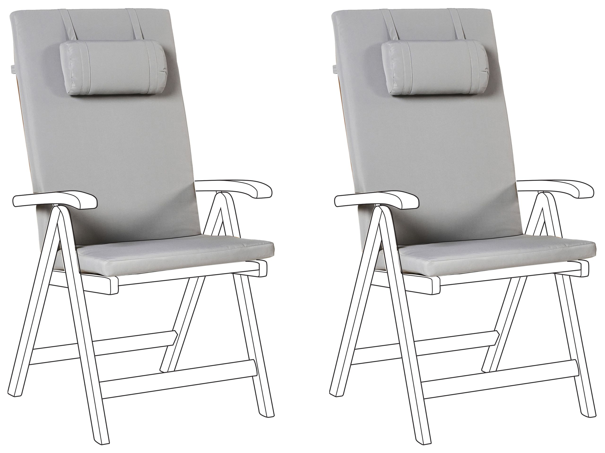 BREEZ Set of 2 Garden Back Seat Cushions - Light Grey - Gemini Interiors