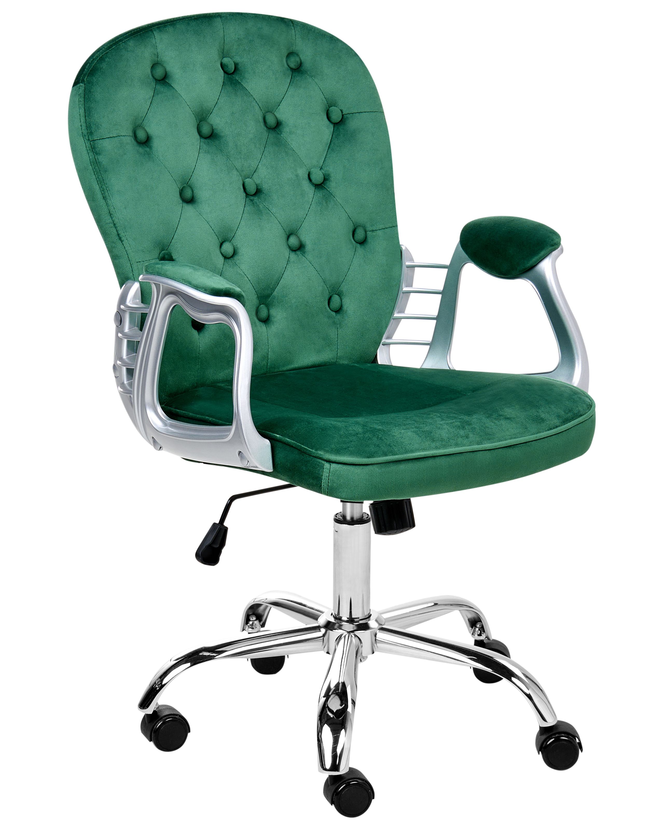 PRINECSS Desk Chair Swivel Velvet Green - Gemini Interiors