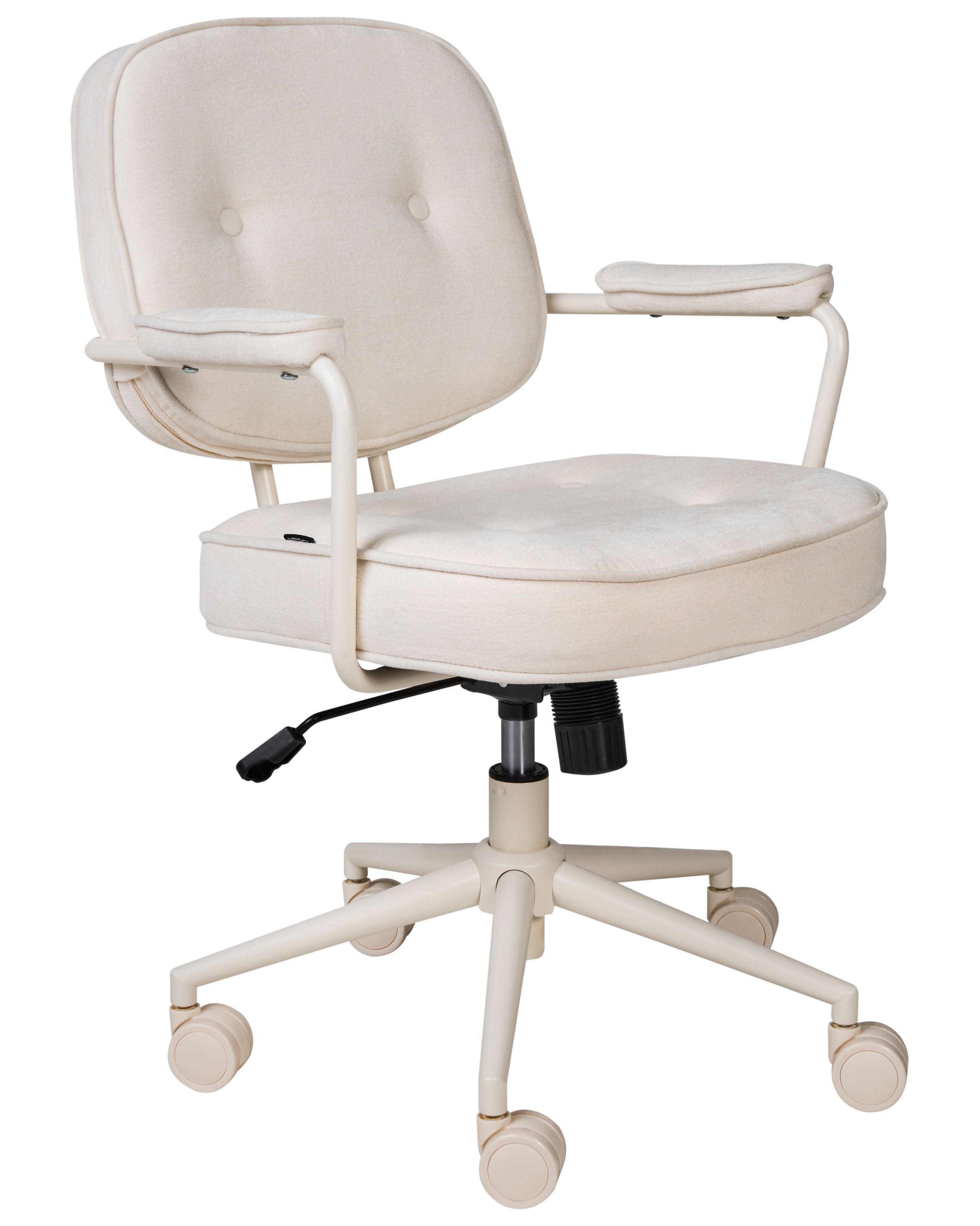 KENSFORD Fabric Office Desk Chair - White - Gemini Interiors