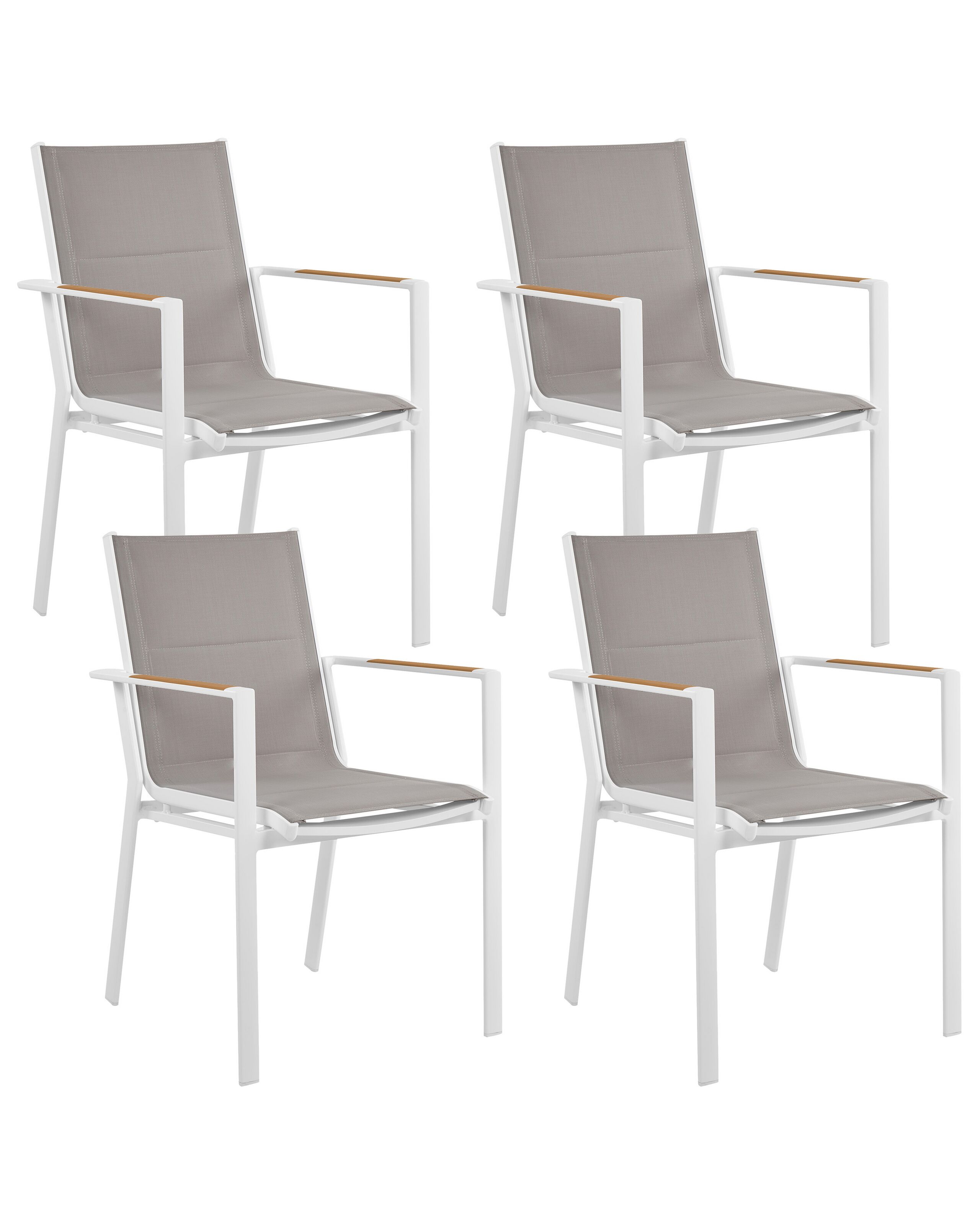 Set of 4 Garden Chairs BUSSETO Metal Grey - Gemini Interiors