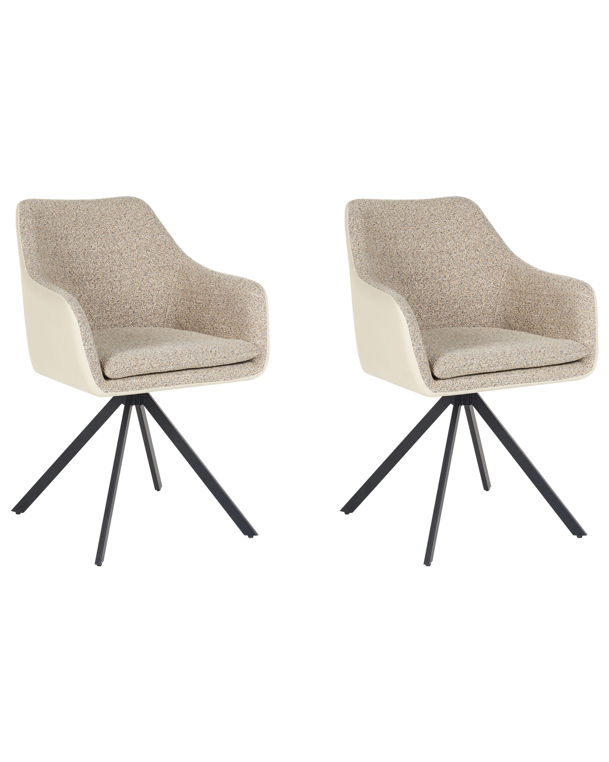Set of 2 Dining Chairs Swivel LITHIA Taupe - Gemini Interiors