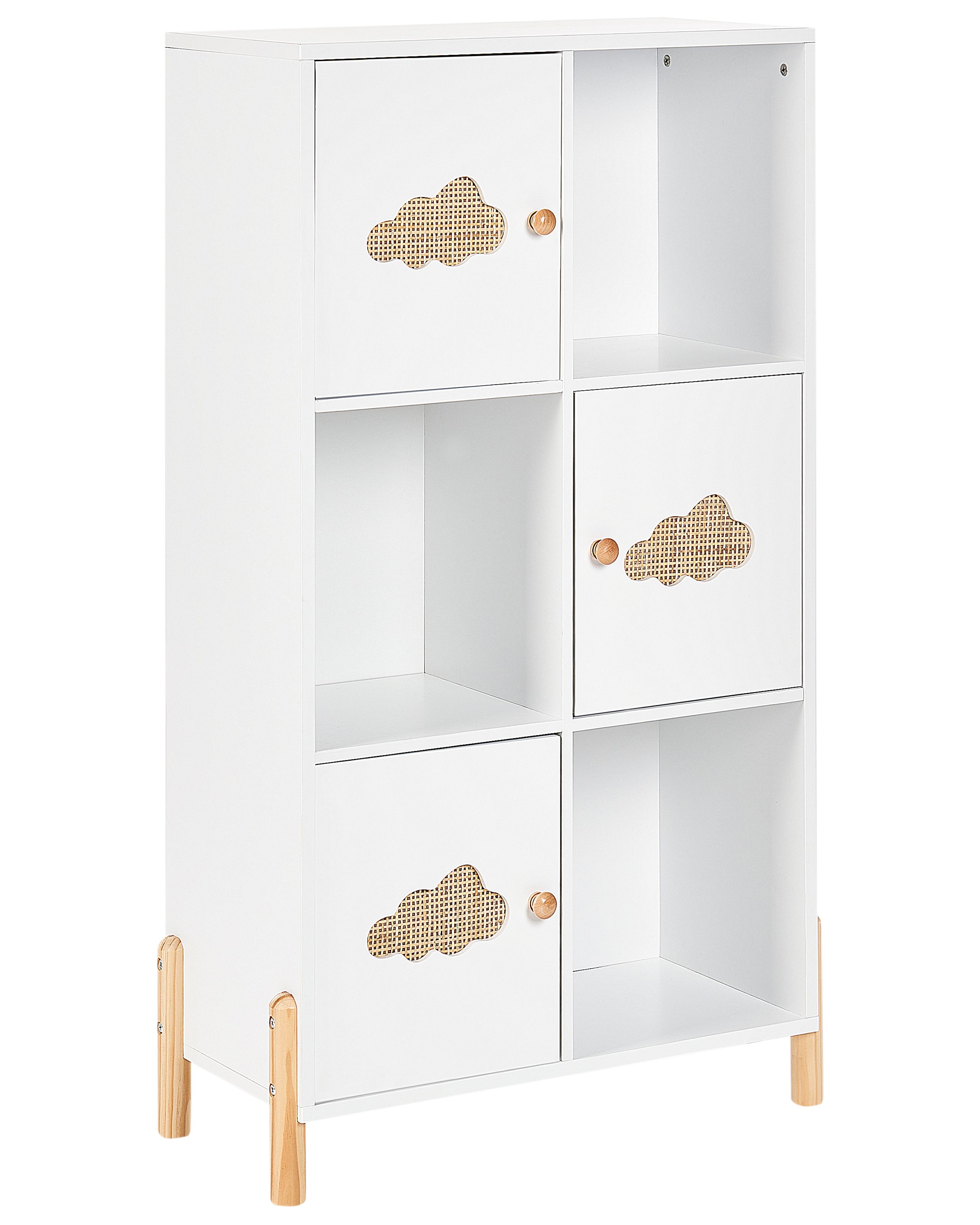Bookcase White and Light Wood CLOUDY - Gemini Interiors