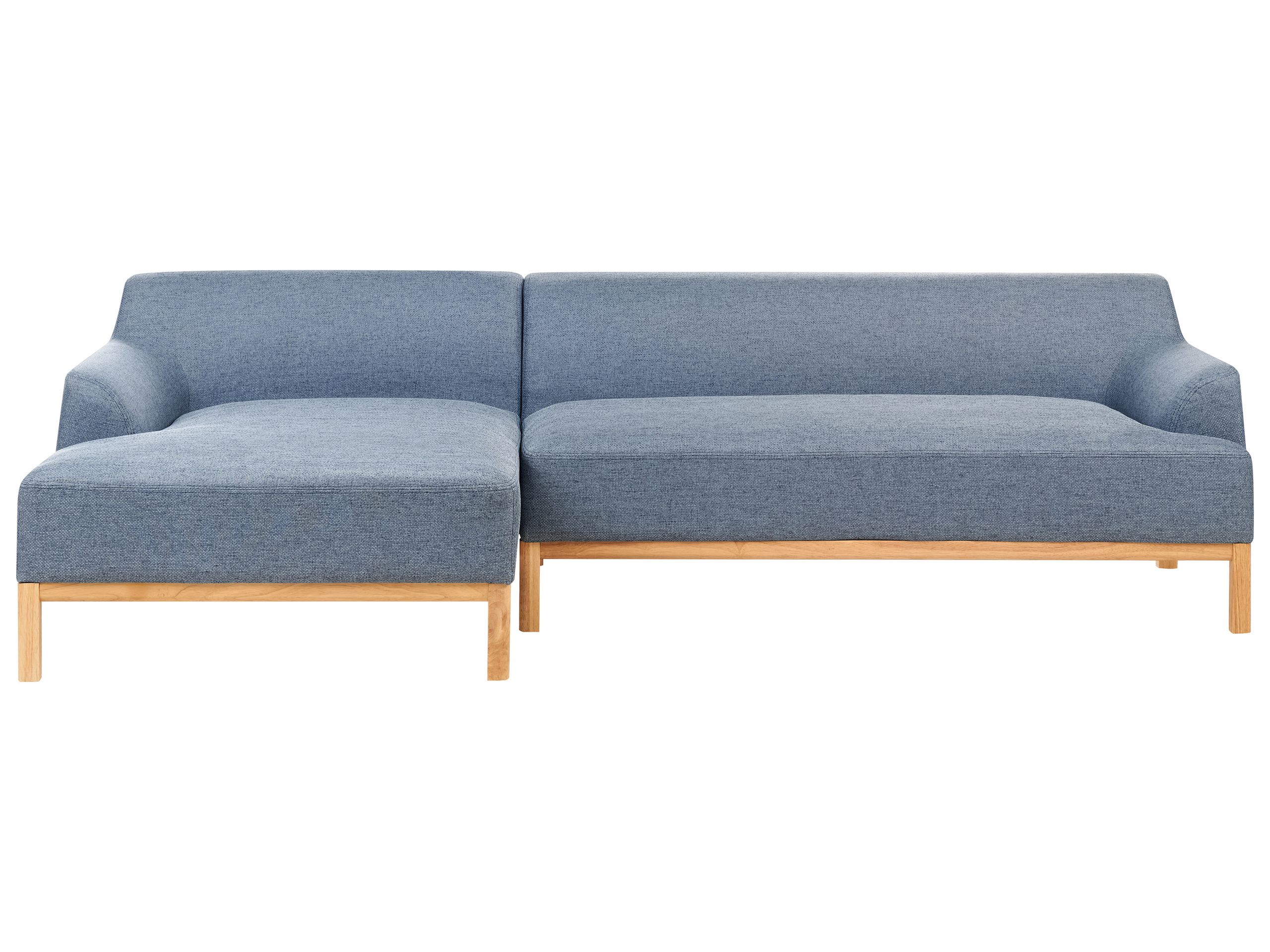 Right Hand Fabric Corner Sofa Blue SOSJO - Gemini Interiors