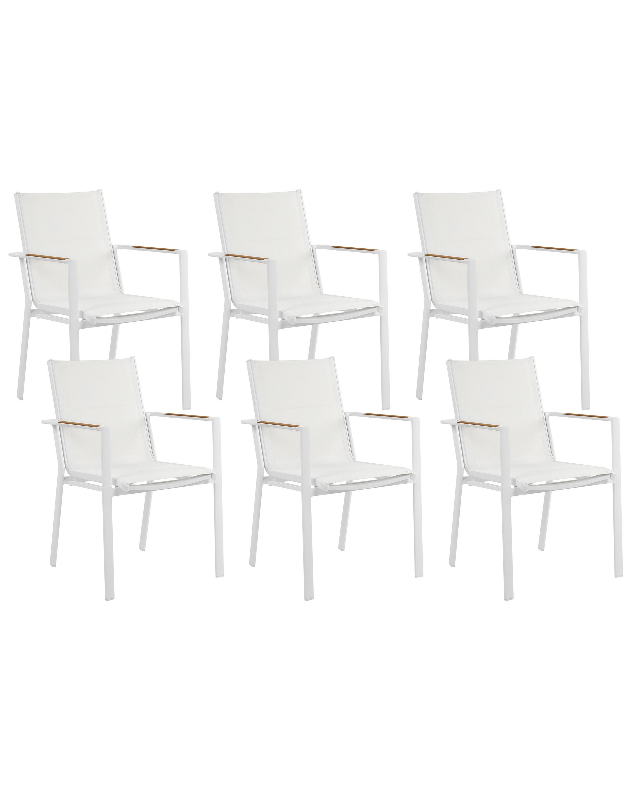 Set of 6 Garden Chairs BUSSETO Metal White - Gemini Interiors