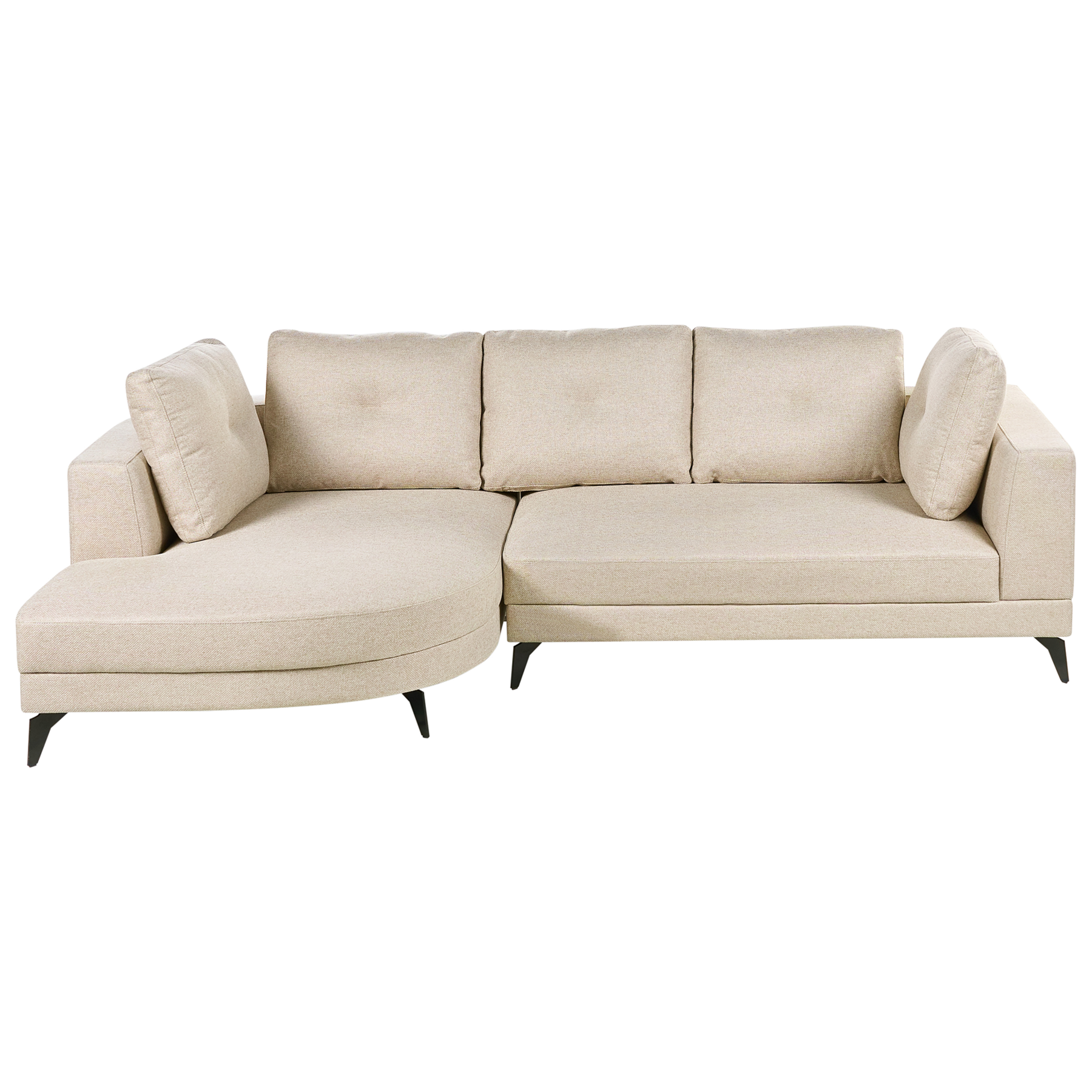 NORALITH Faux Linen 3 Seater L Shaped Corner Sofa - Light Beige, Right Hand Facing - Gemini Interiors
