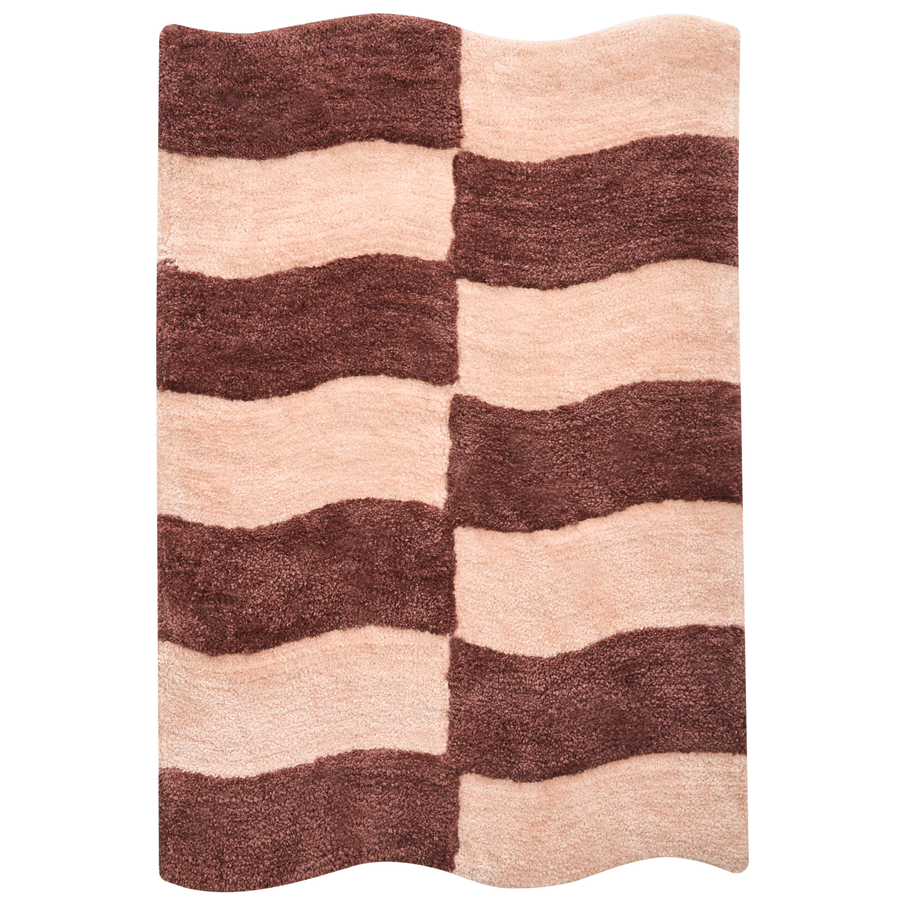 DIWANORA Fabric Bath Mat - Brown with Beige - Gemini Interiors