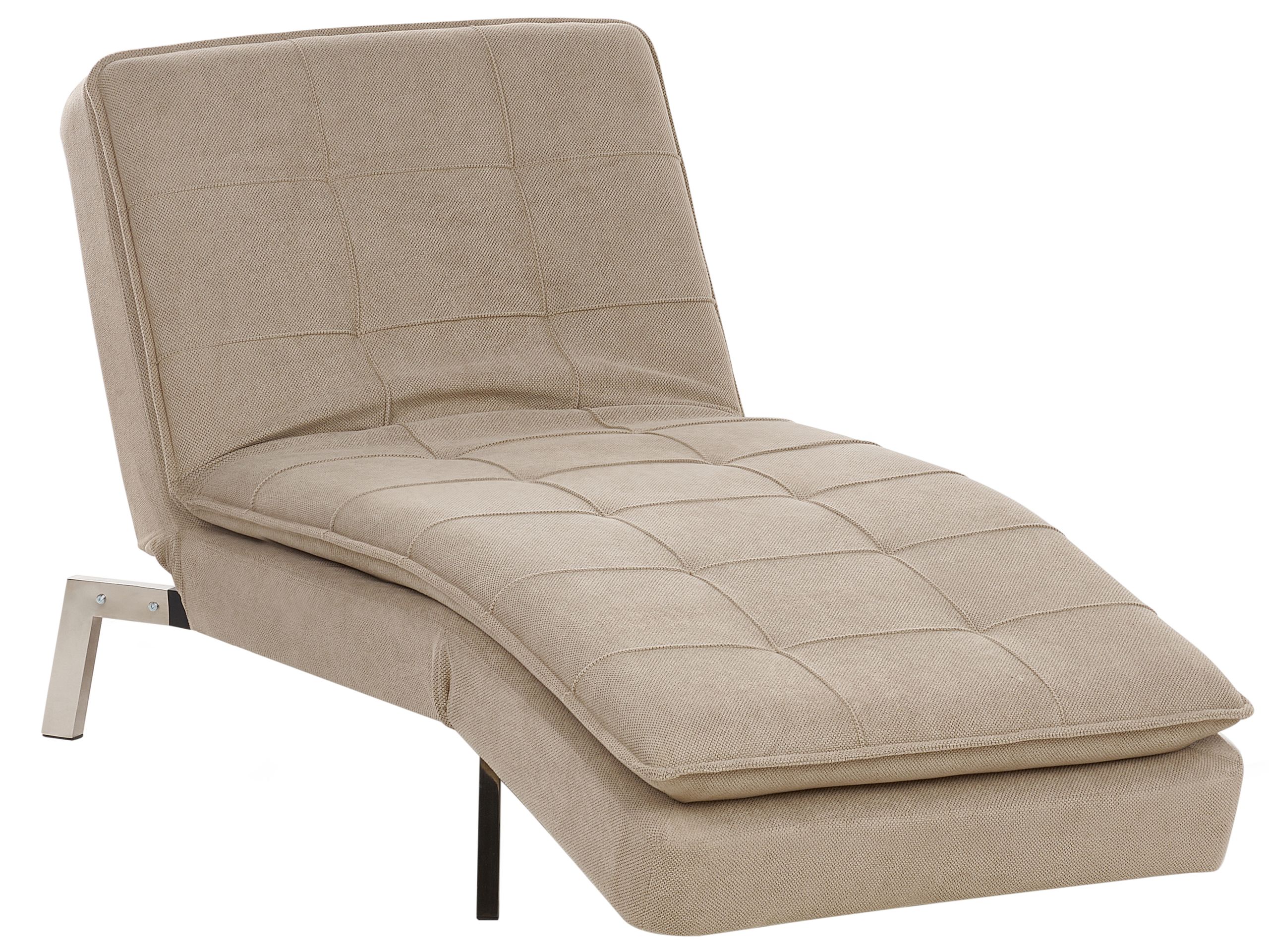 Fabric Chaise Lounge Beige LOIRET - Gemini Interiors
