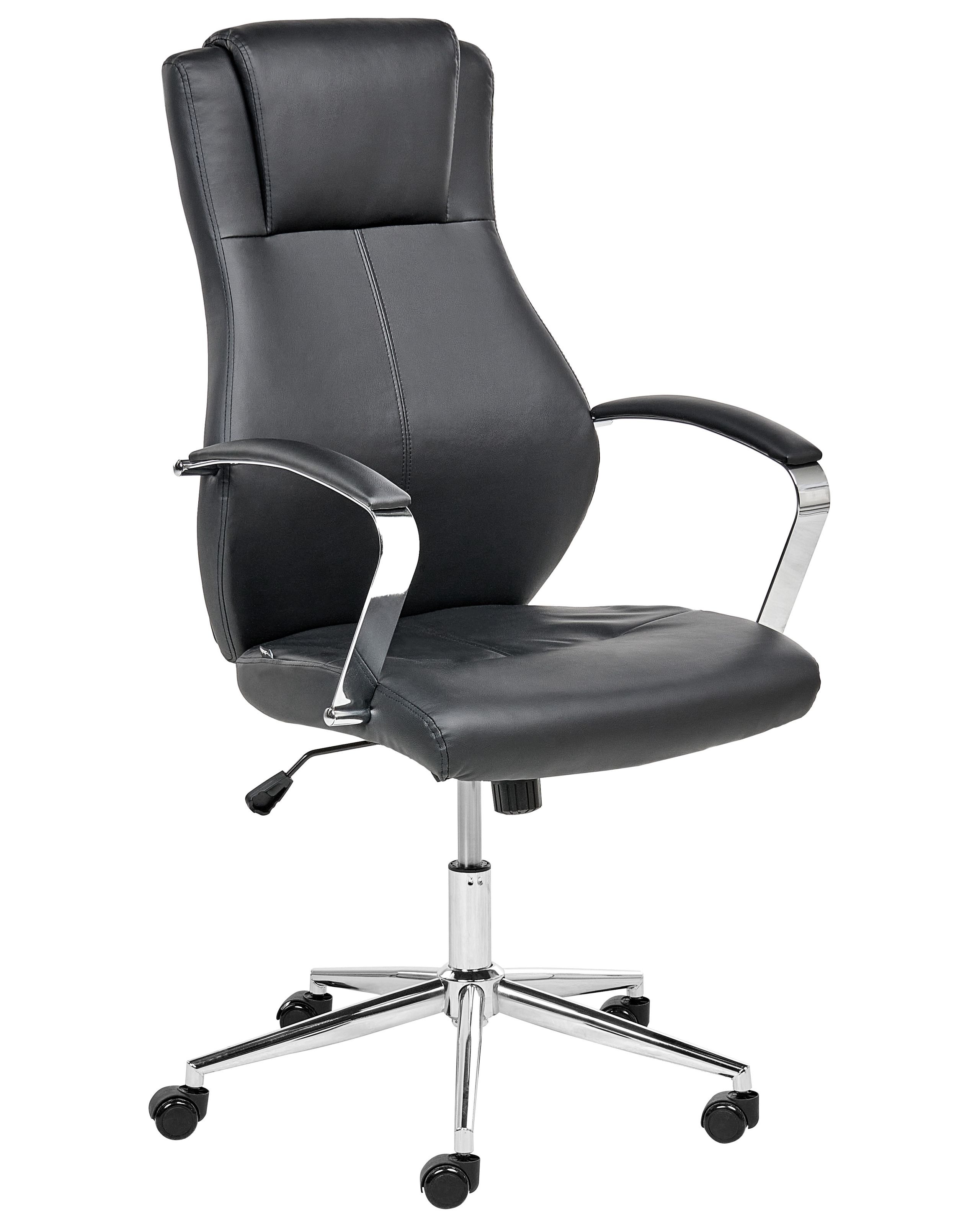 OLDENWELL Faux Leather Executive Office Chair - Black - Gemini Interiors