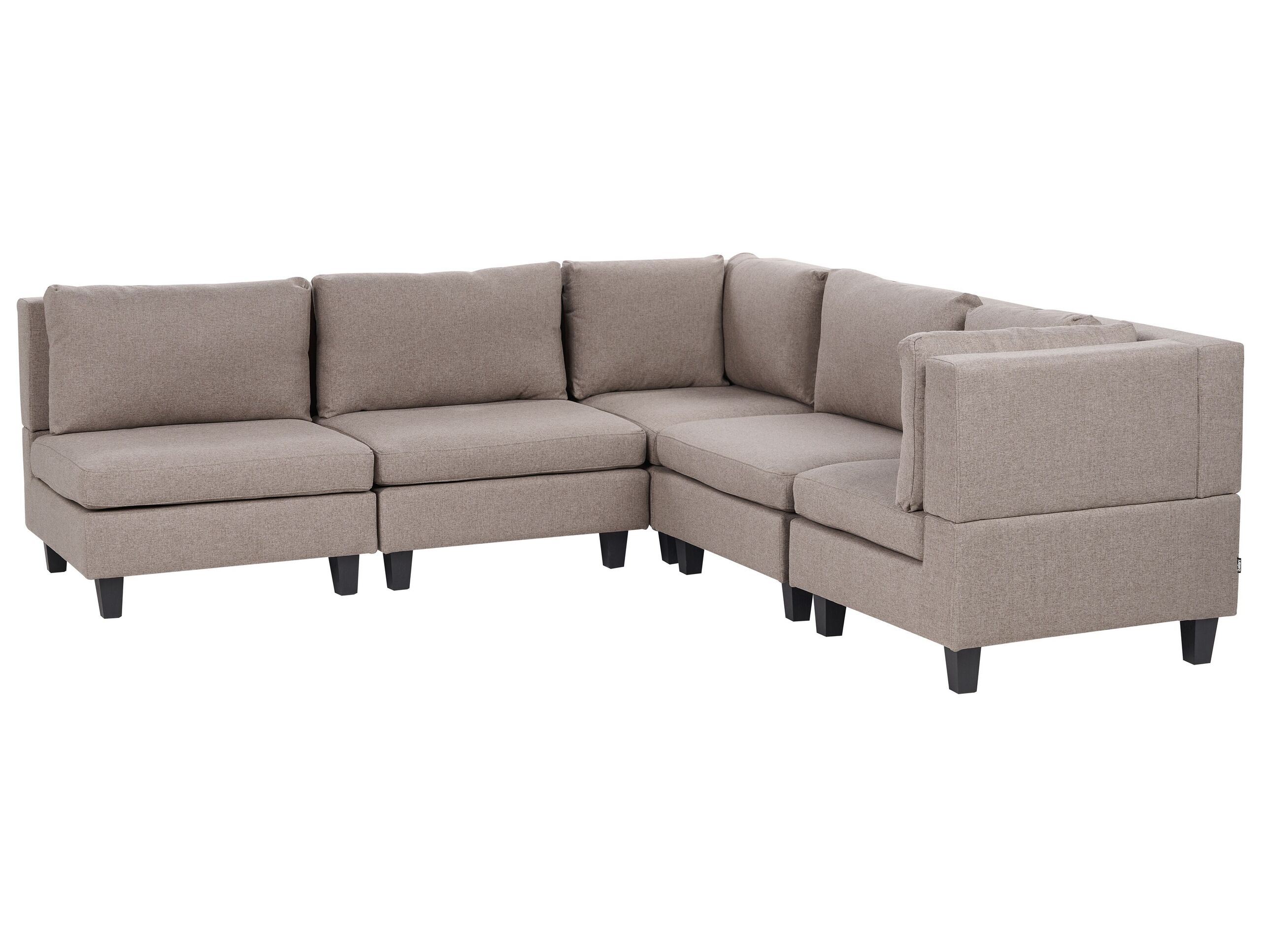 5-Seater Left Hand Modular Corner Sofa Brown UNSTAD - Gemini Interiors