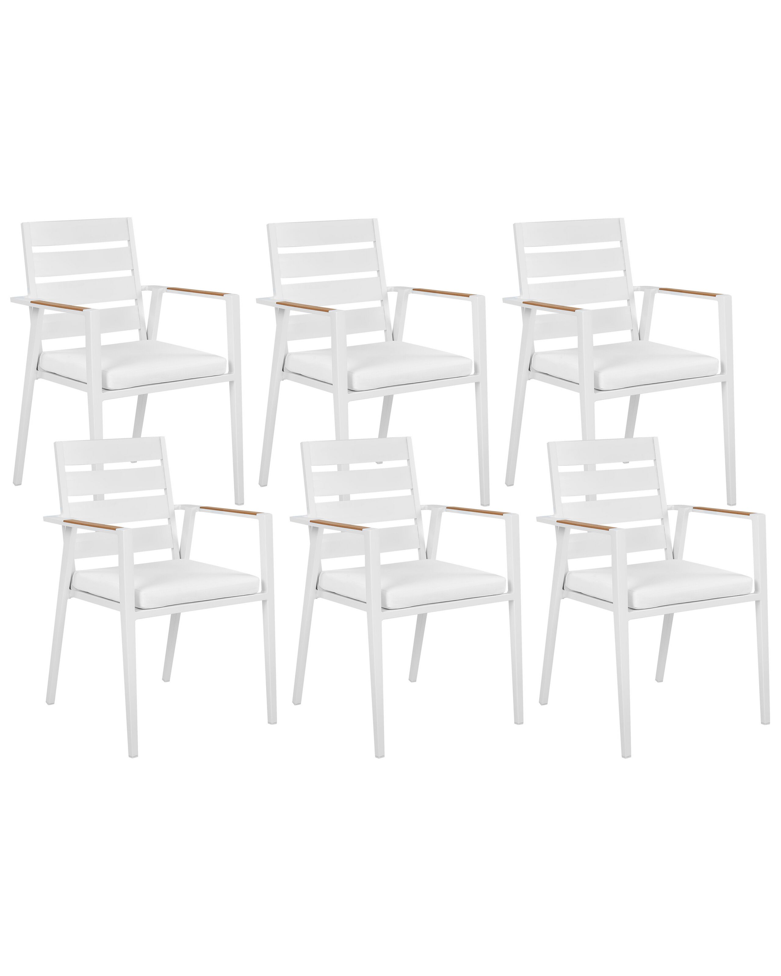 Set of 6 Garden Chairs TAVIANO Metal White - Gemini Interiors
