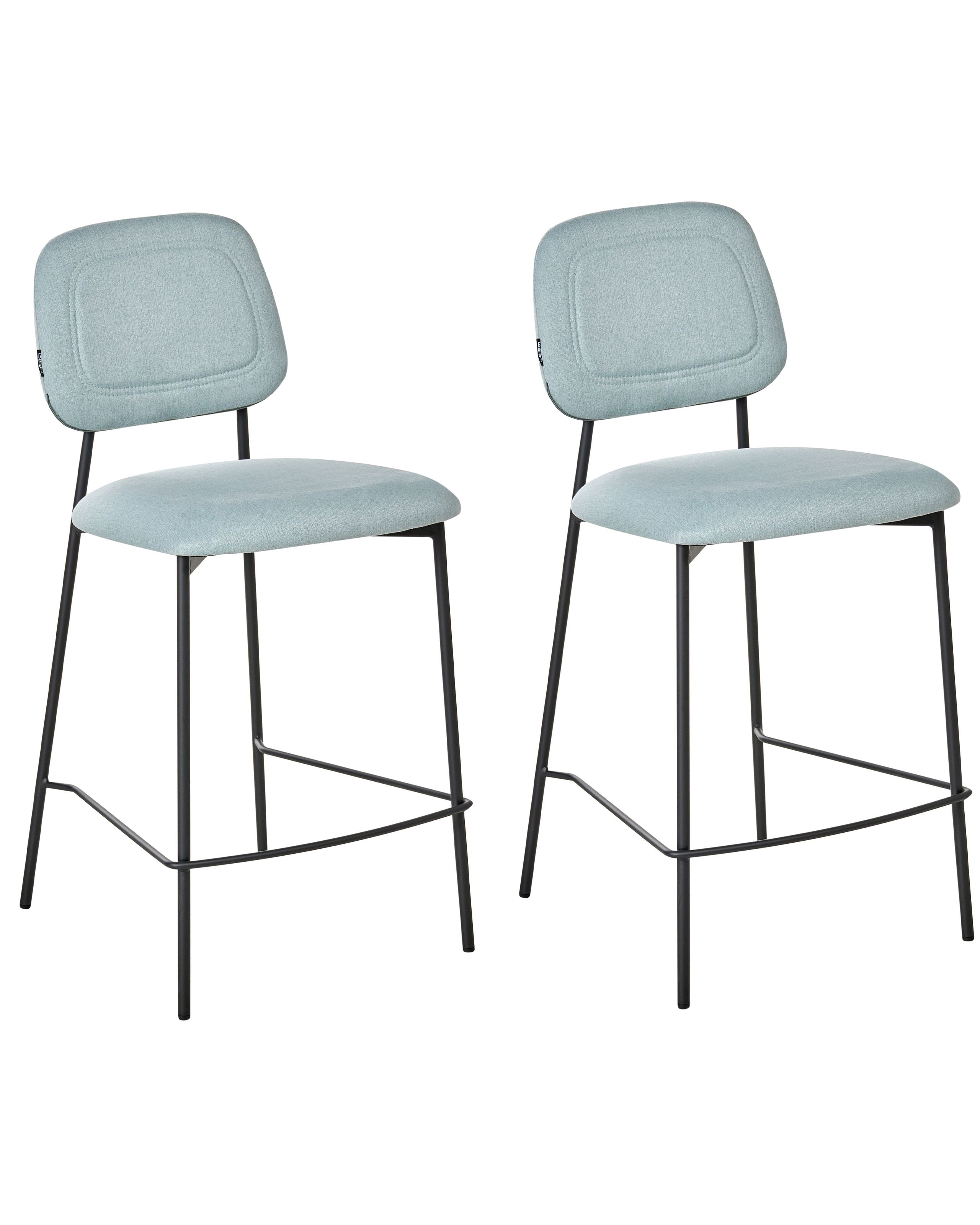 GILLINGMERE Fabric Set of 2 Bar Chairs - Light Blue - Gemini Interiors