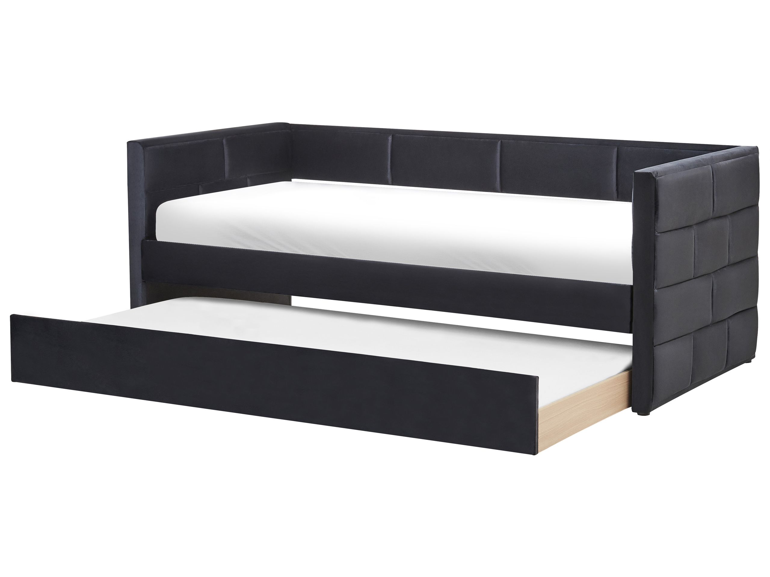 CNAVOHNE Trundle Bed Velvet 90 x 200 cm (EU Single) Black - Gemini Interiors