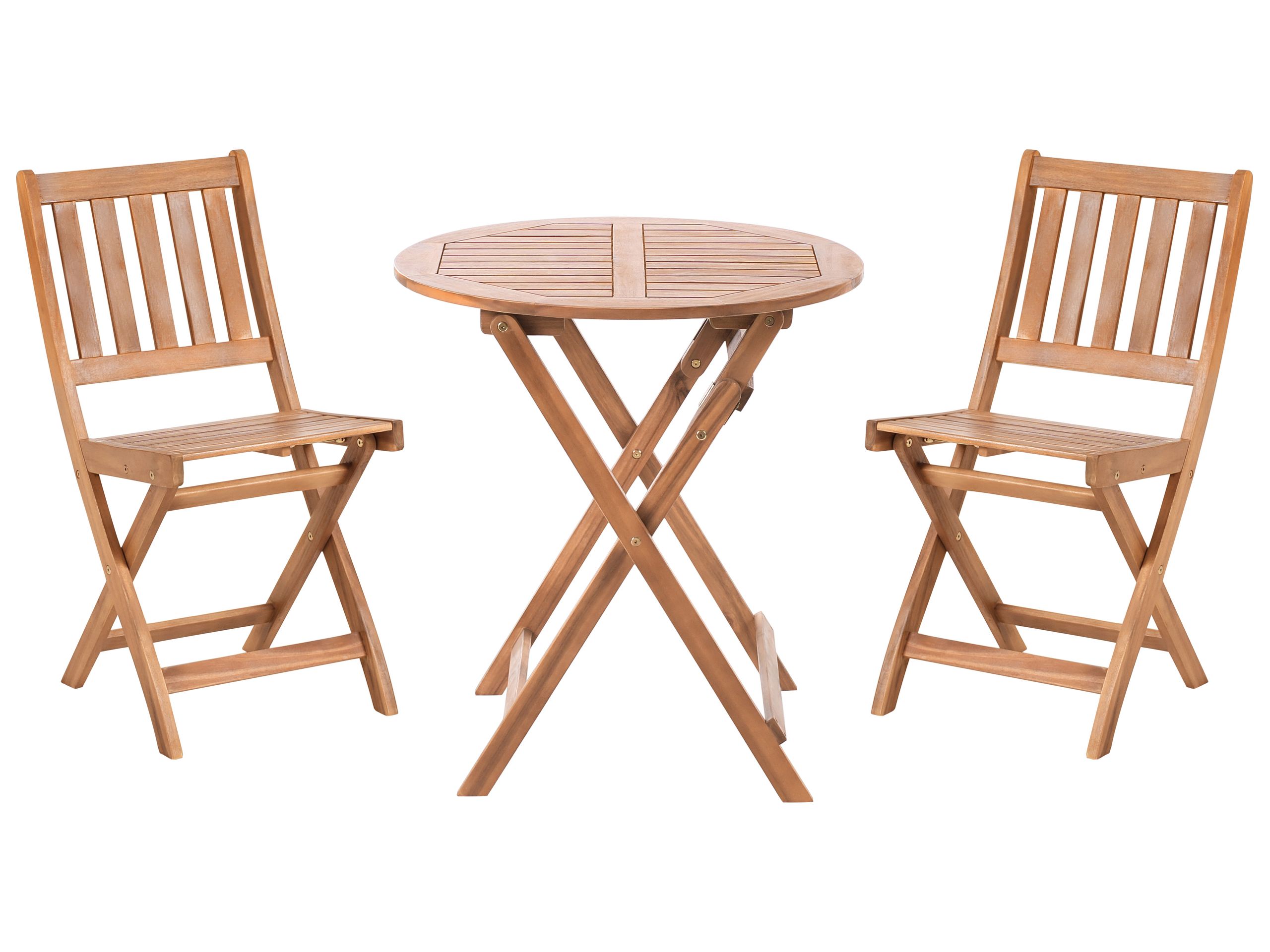 YERCOMBE Garden Bistro Set Folding - Brown - Gemini Interiors