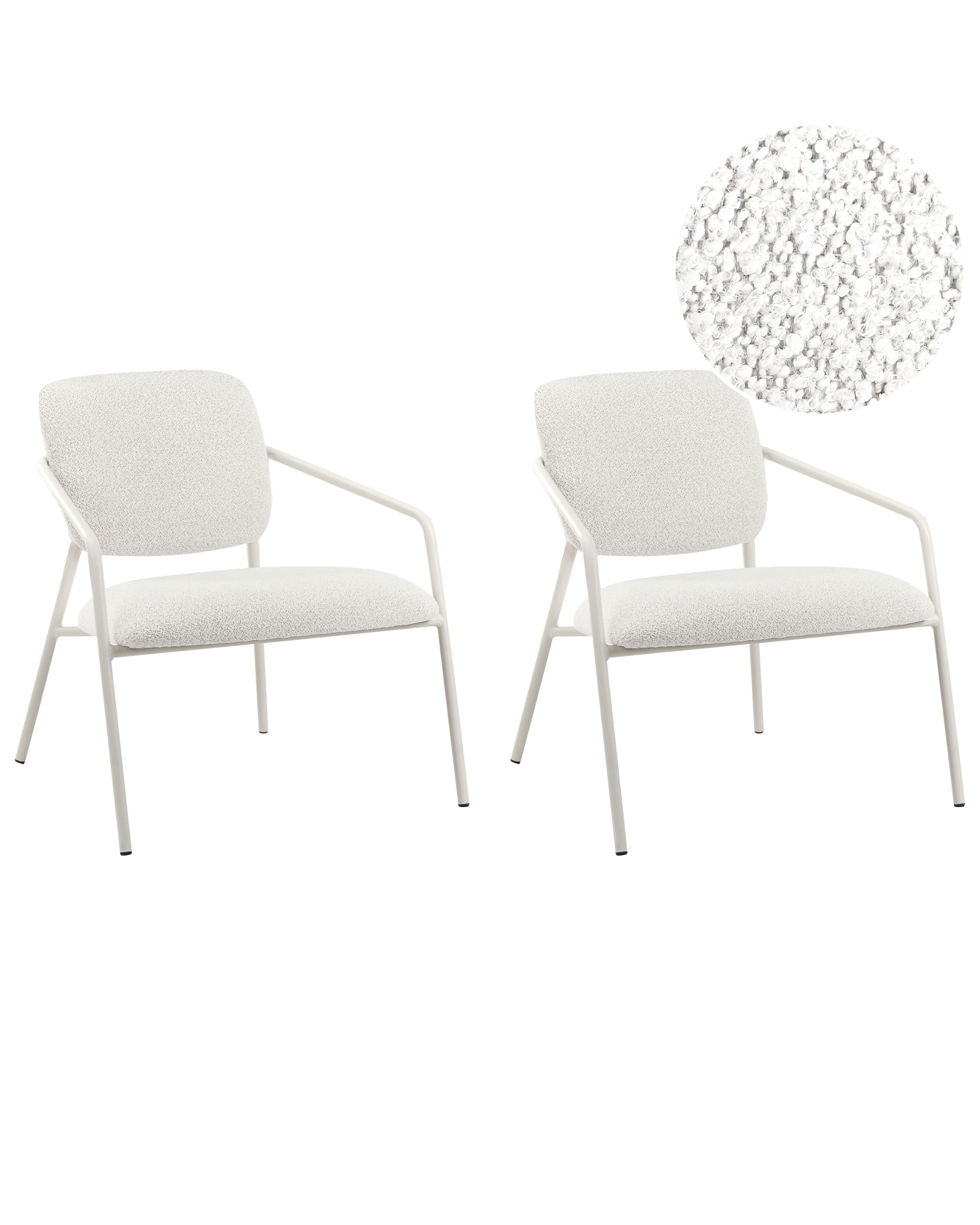 GOLDENDALE Fabric Armchairs Set of 2 - Off White - Gemini Interiors