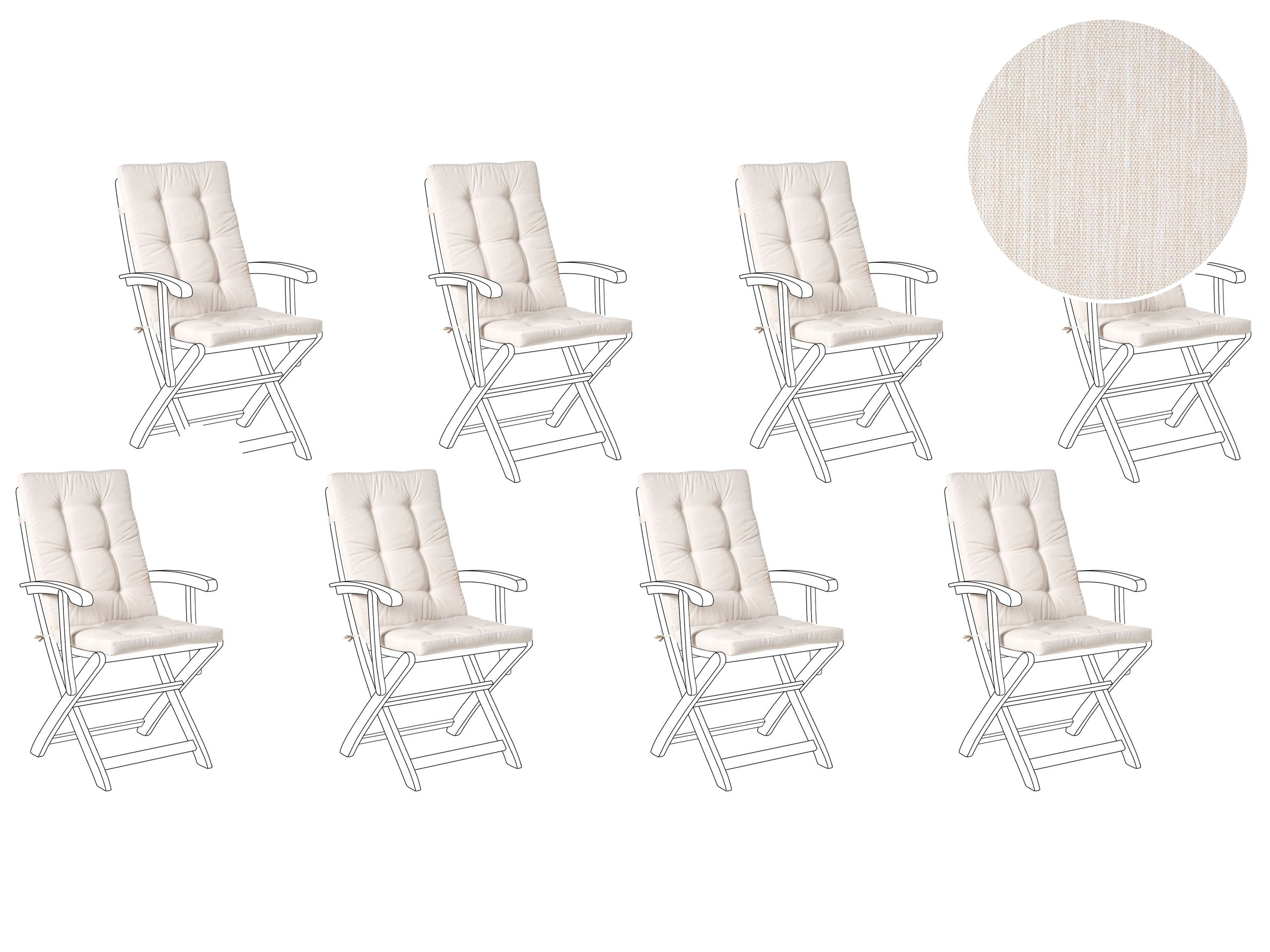 APLOR Set of 8 Garden Back Seat Cushions - Light Beige - Gemini Interiors