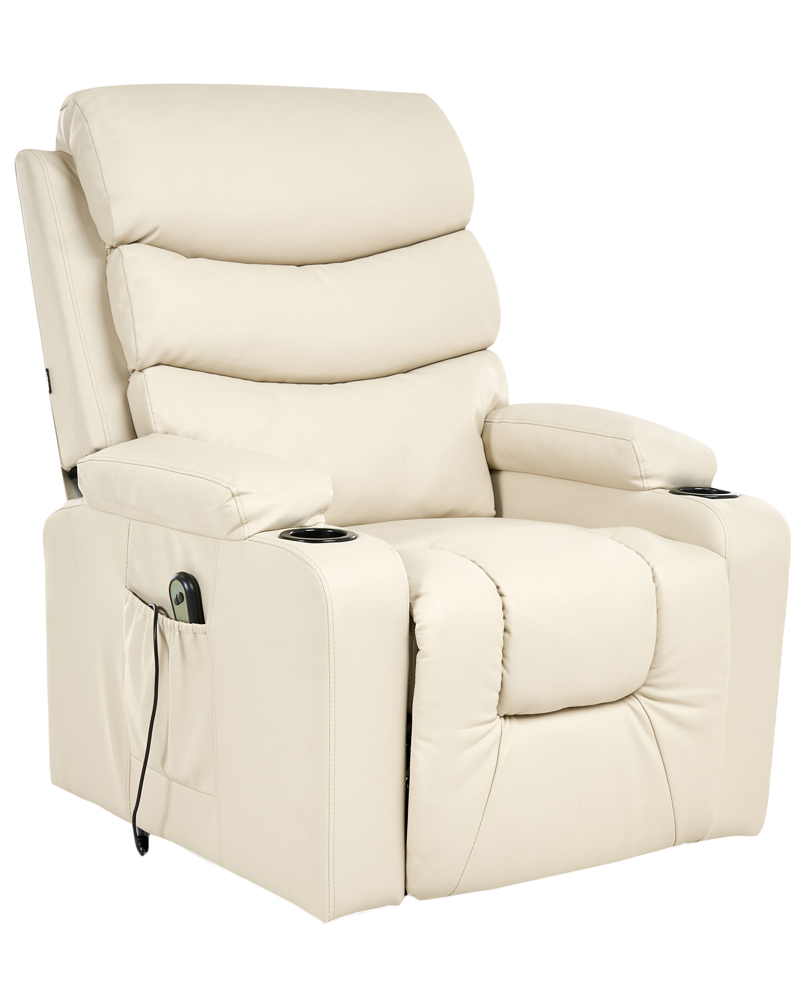 ORSTONMERE Faux Leather Electric Recliner Chair - Beige - Gemini Interiors