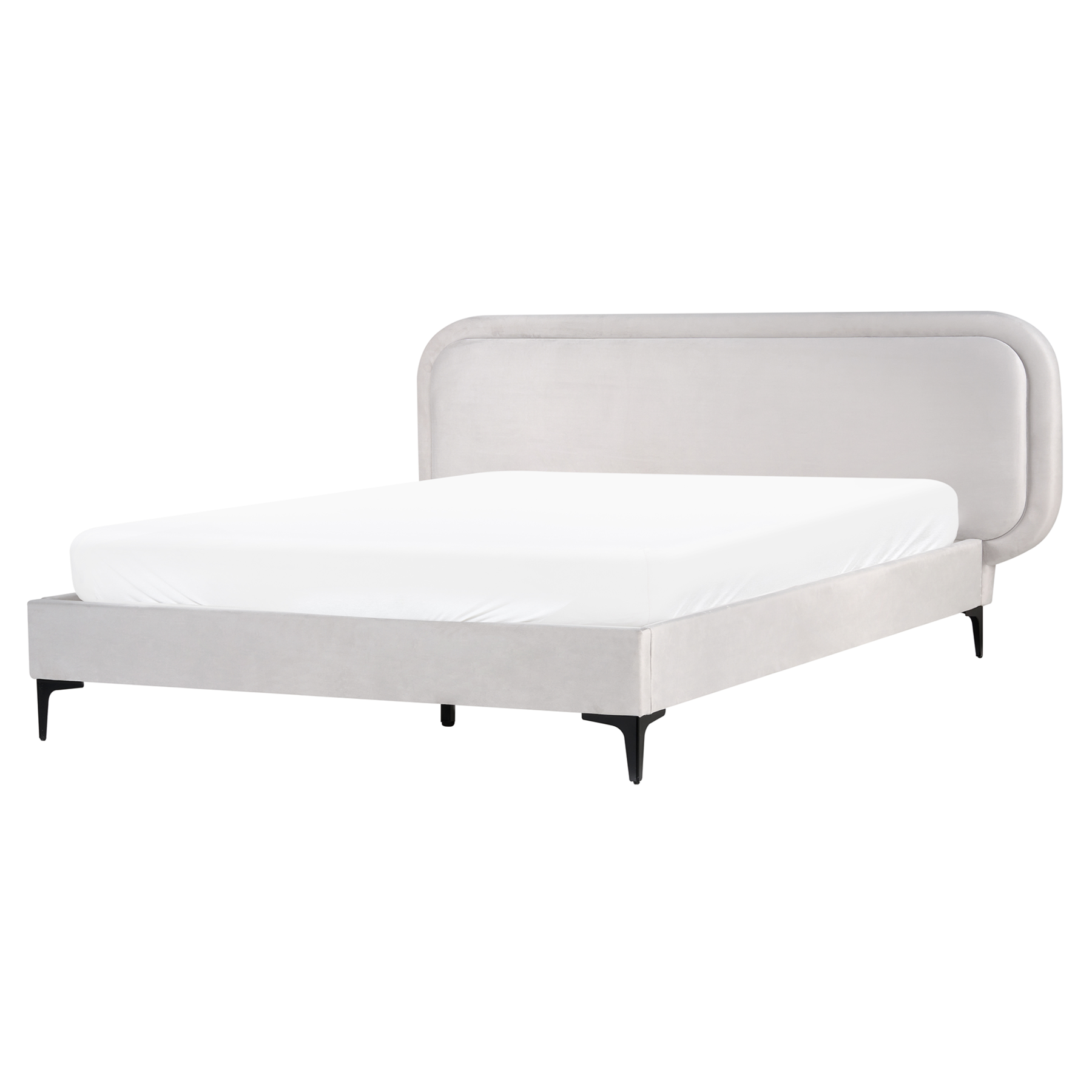 SUZZA Kingsize Velvet Bedframe - Light Grey - Gemini Interiors