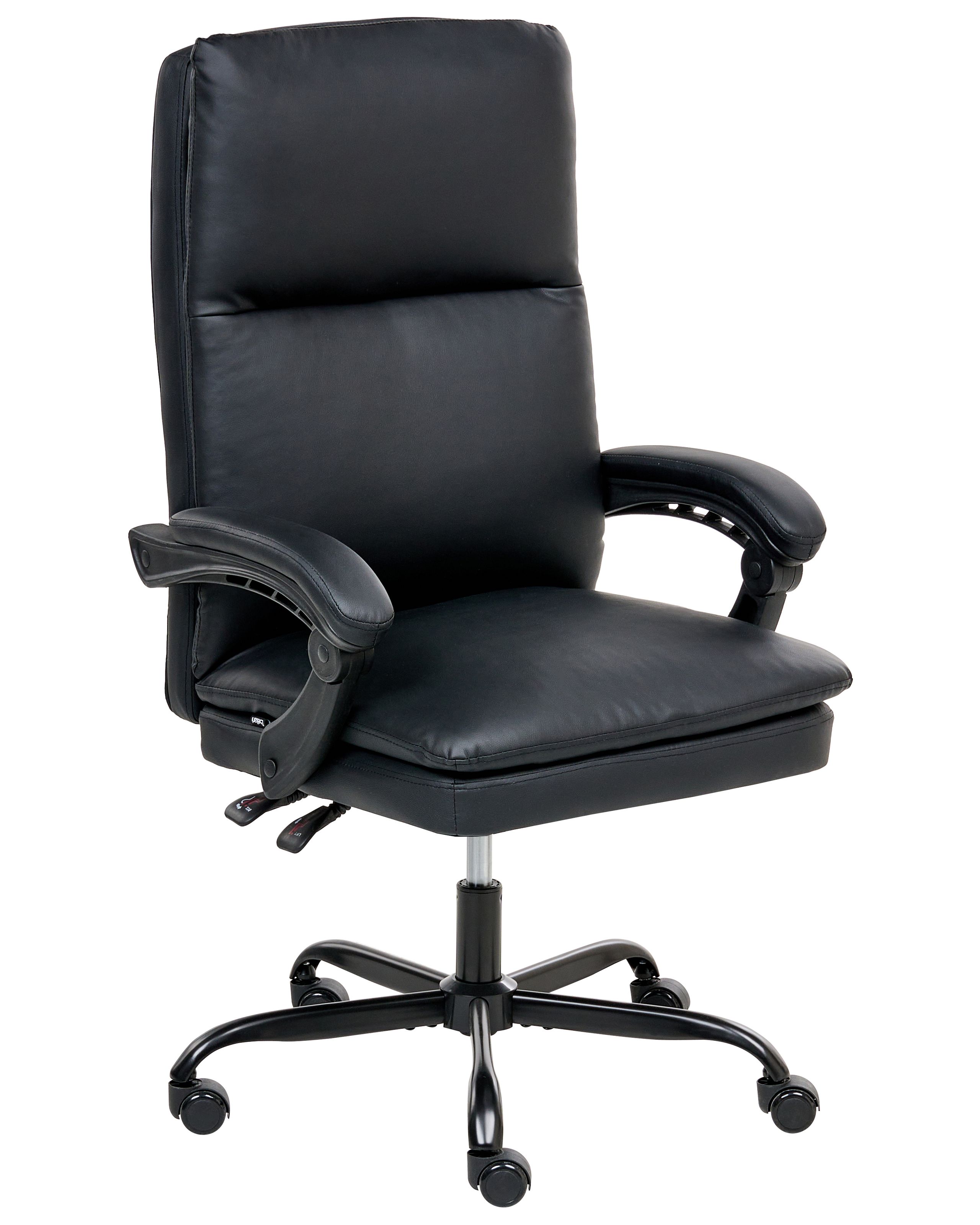 OAKCOMBE Faux Leather Executive Office Chair - Black - Gemini Interiors