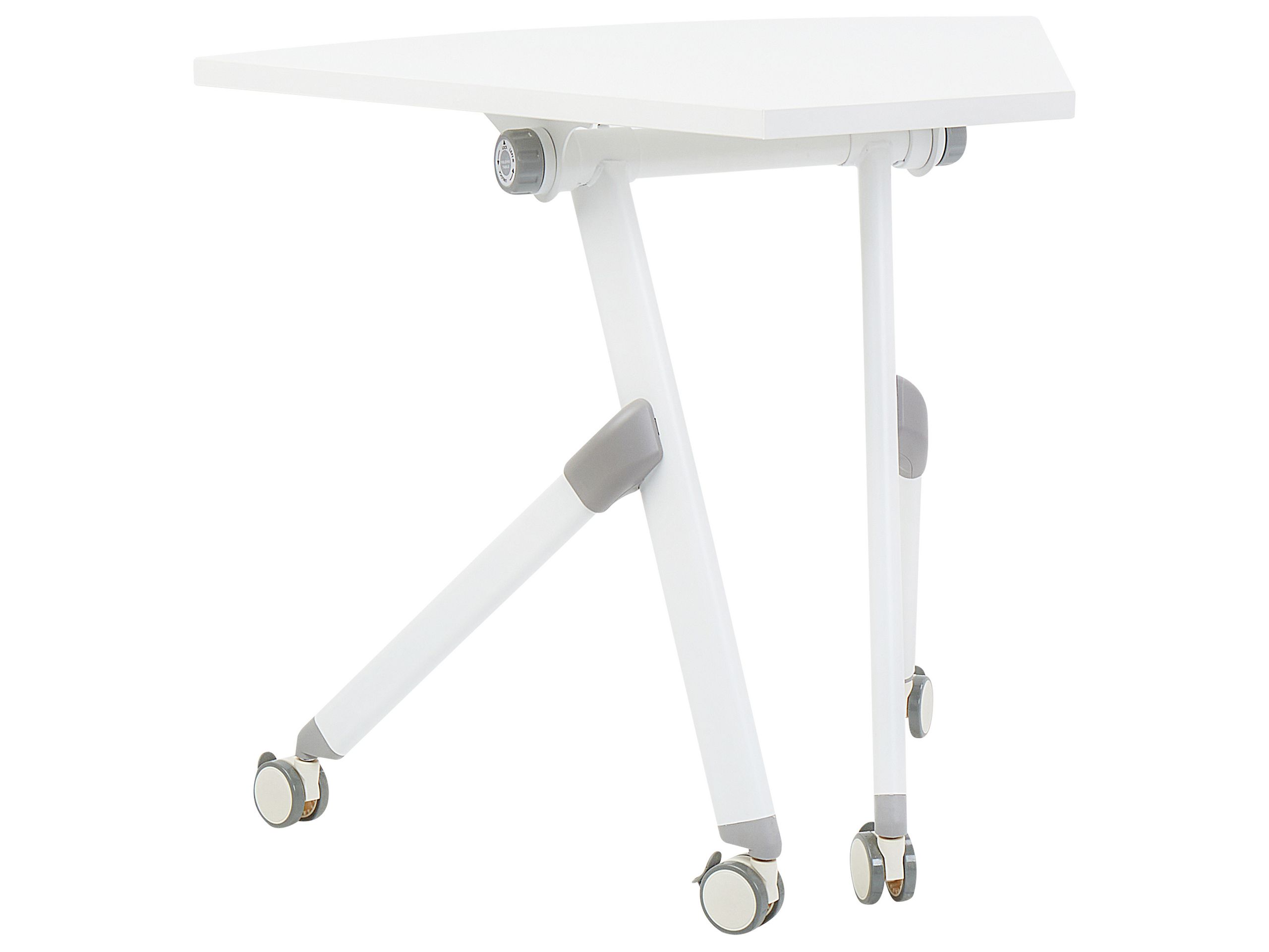Folding Office Desk with Casters 90 x 64 cm White BENDI - Gemini Interiors