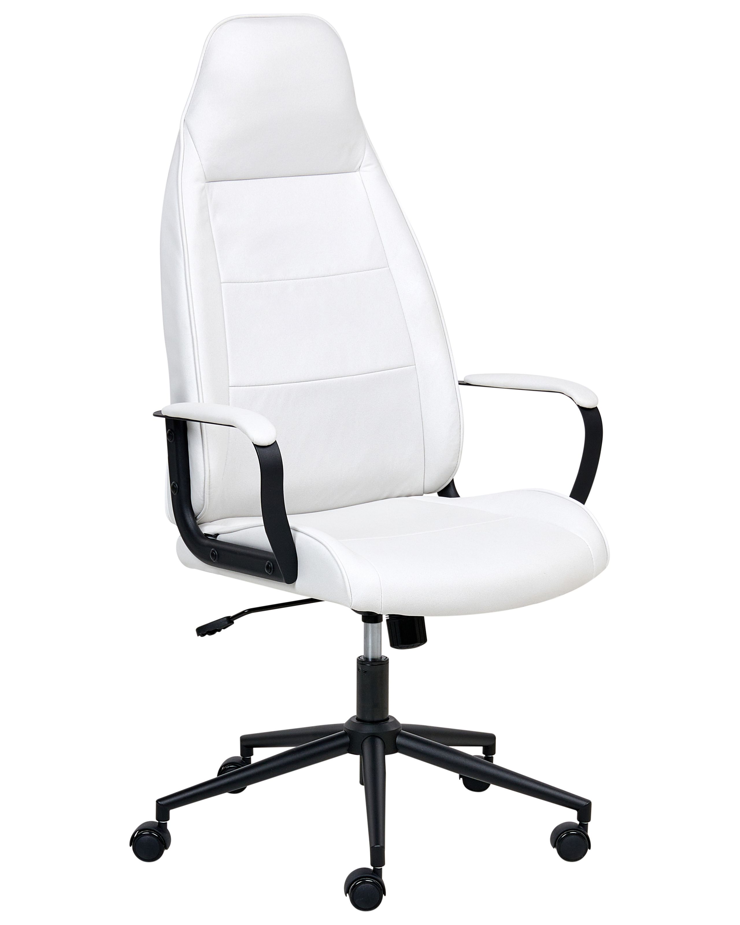 KENLEIGH Fabric Office Chair - White - Gemini Interiors