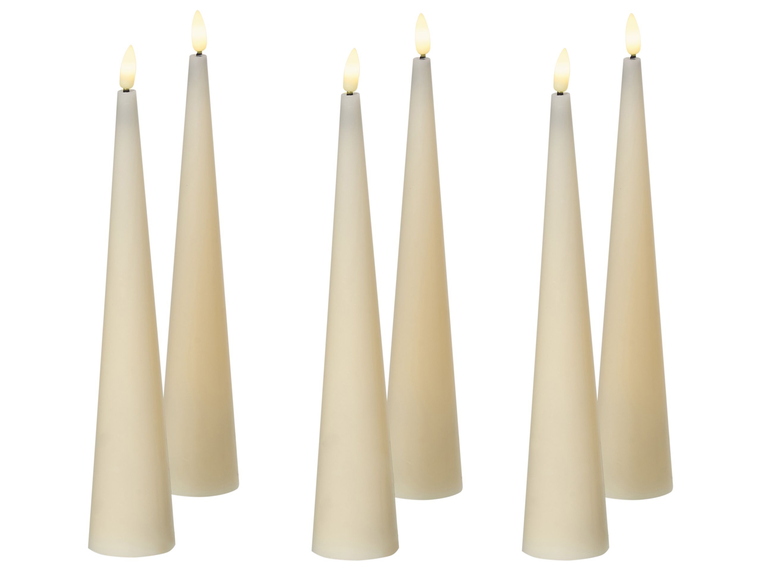 HUNSFORD Set of 6 Candles - Off White - Gemini Interiors