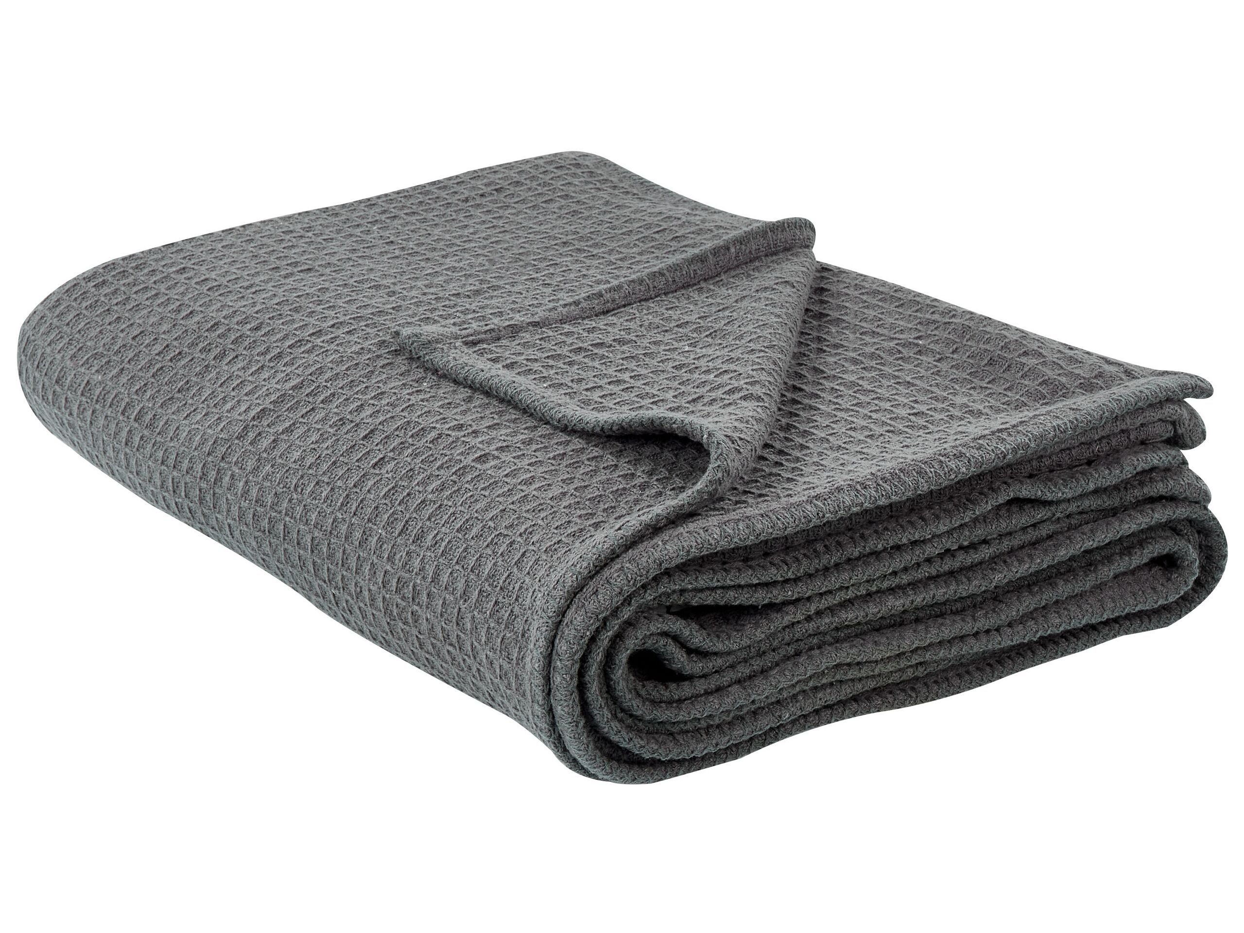 Bedspread RAGALA Cotton 200 x 220 cm Dark Grey - Gemini Interiors