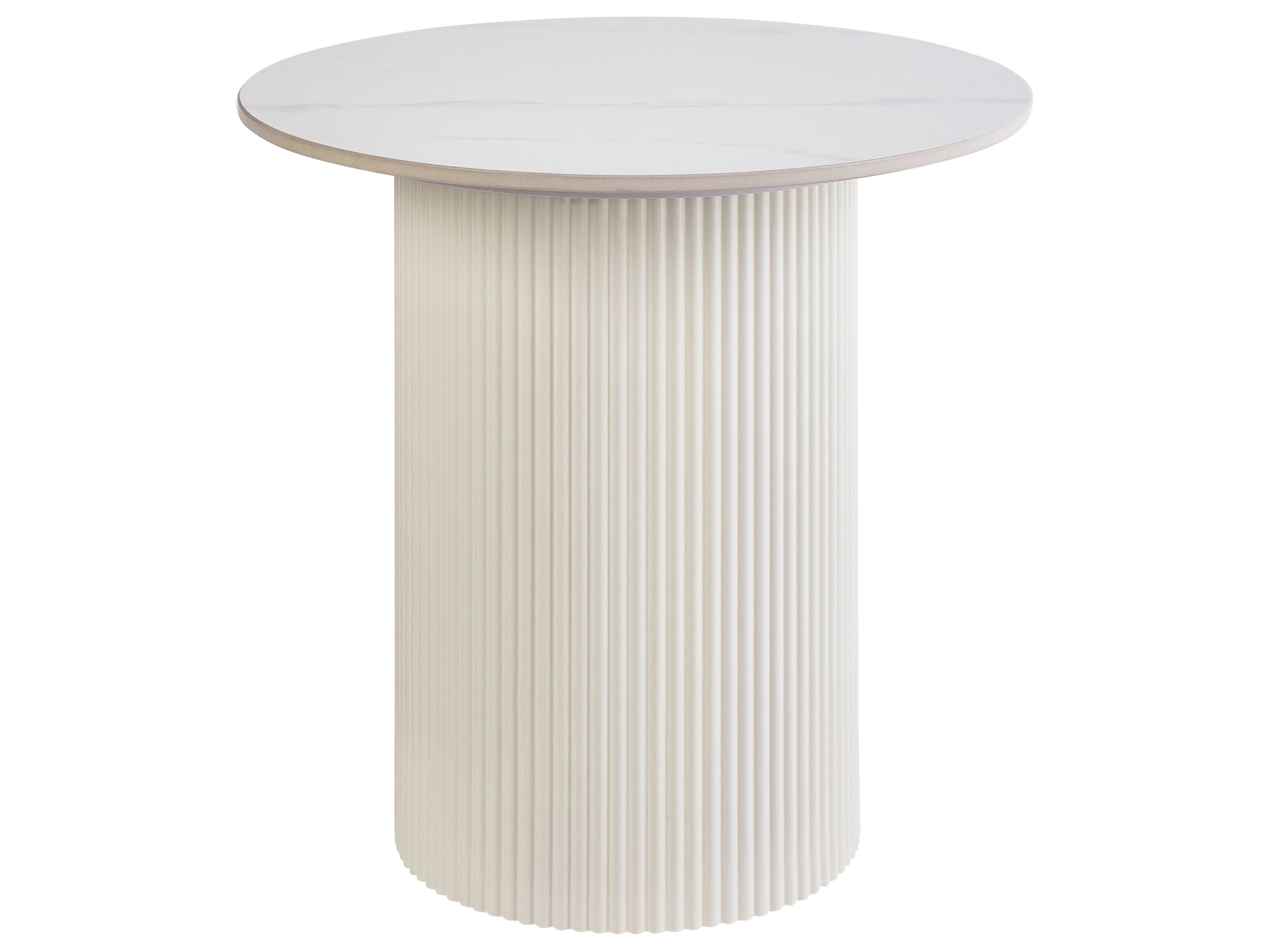 Ceramic Side Table Light Beige LEONA - Gemini Interiors