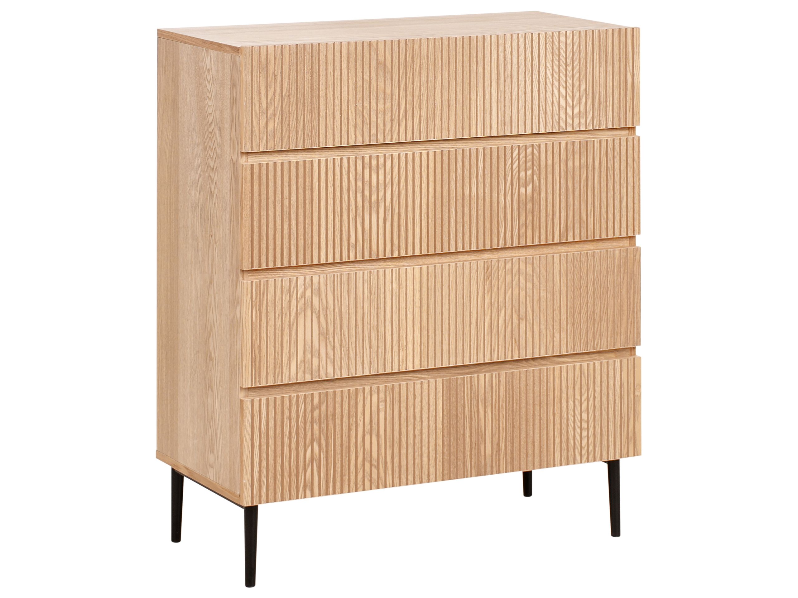 VERONA Oak Finish Chest of Drawers - Medium-sized, 4 Drawers - Gemini Interiors
