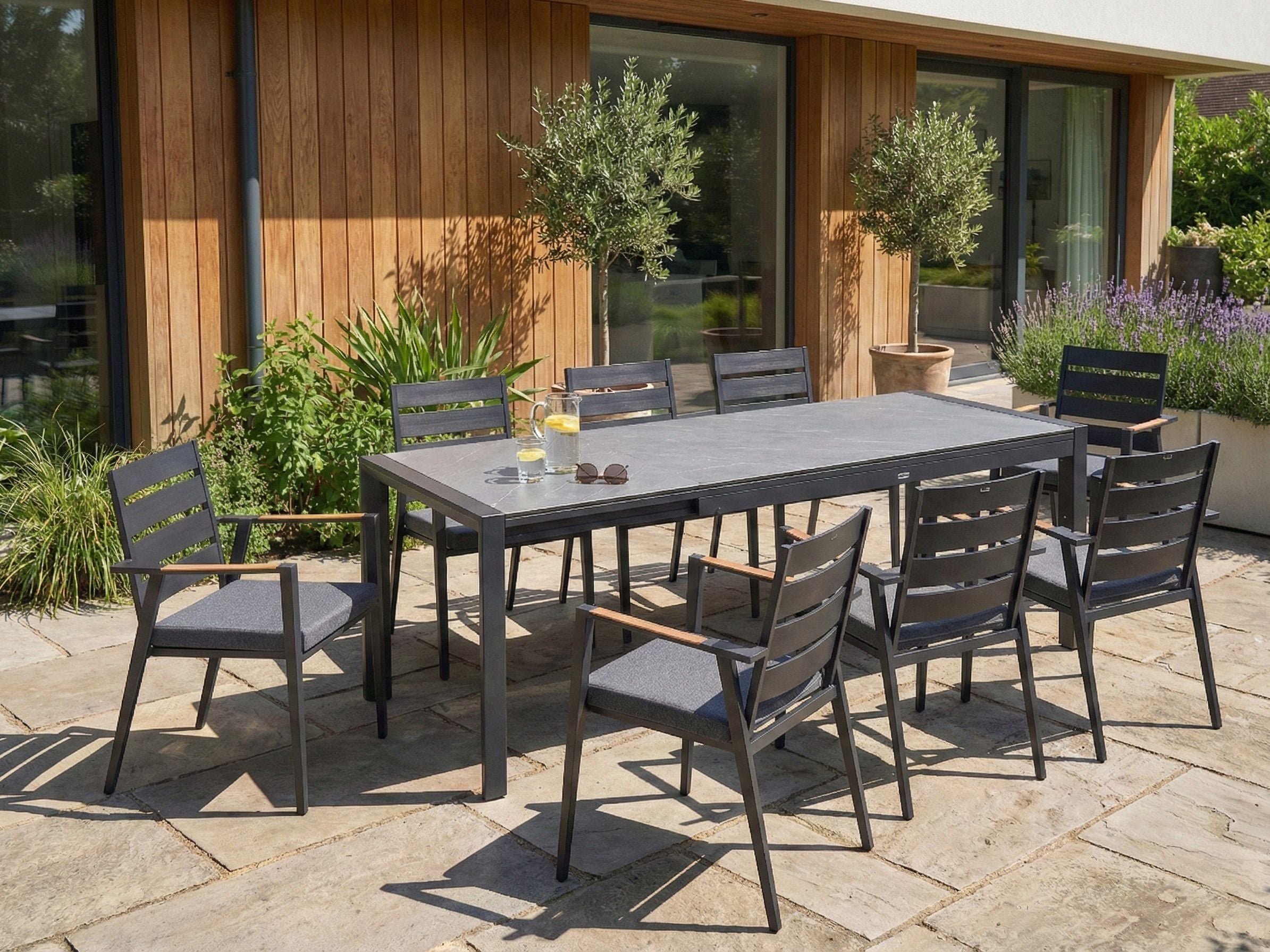 DEQEXI Garden Dining Table - Grey - Gemini Interiors