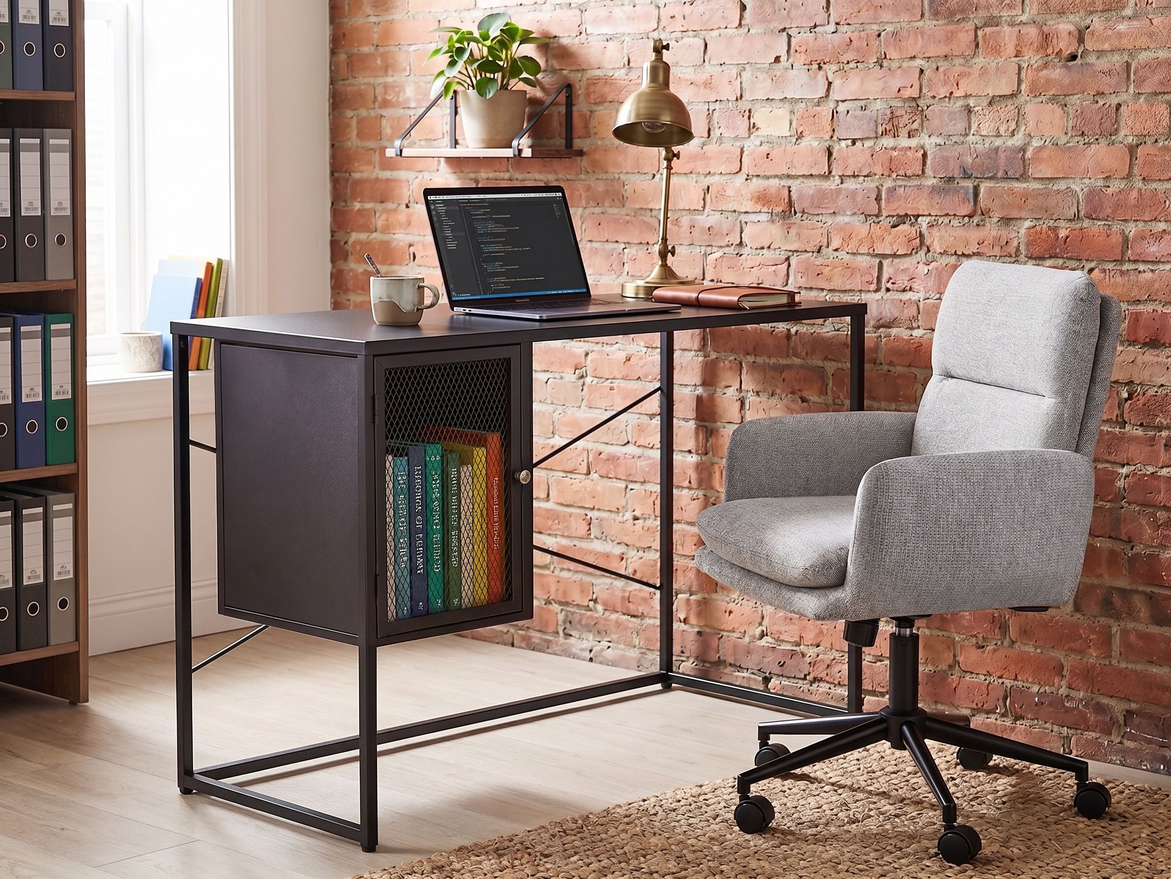 GAYARO Home Office Desk with Storage - Black - Gemini Interiors