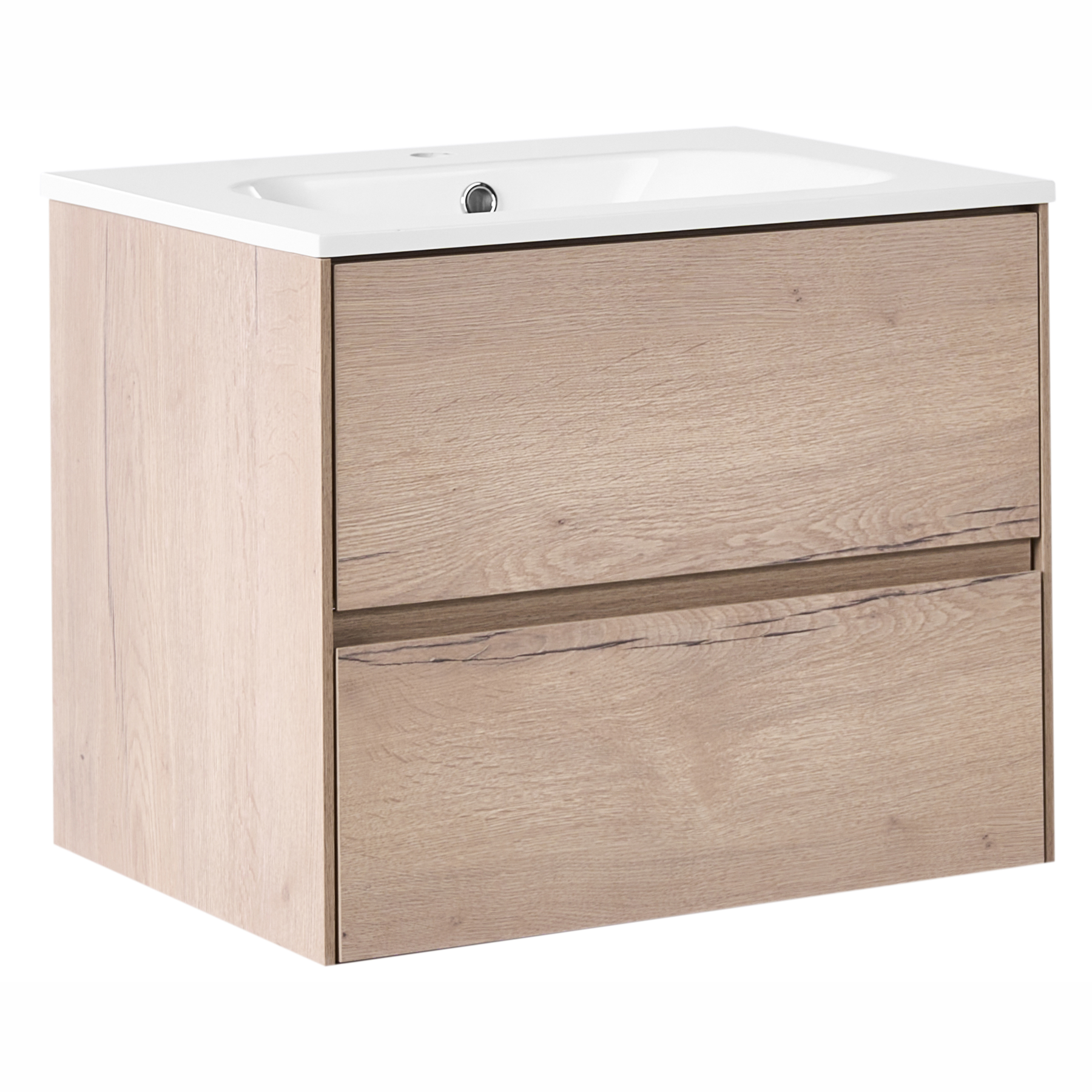 HALVION Wall Mounted Bathroom Vanity with Basin - Light Brown - Gemini Interiors