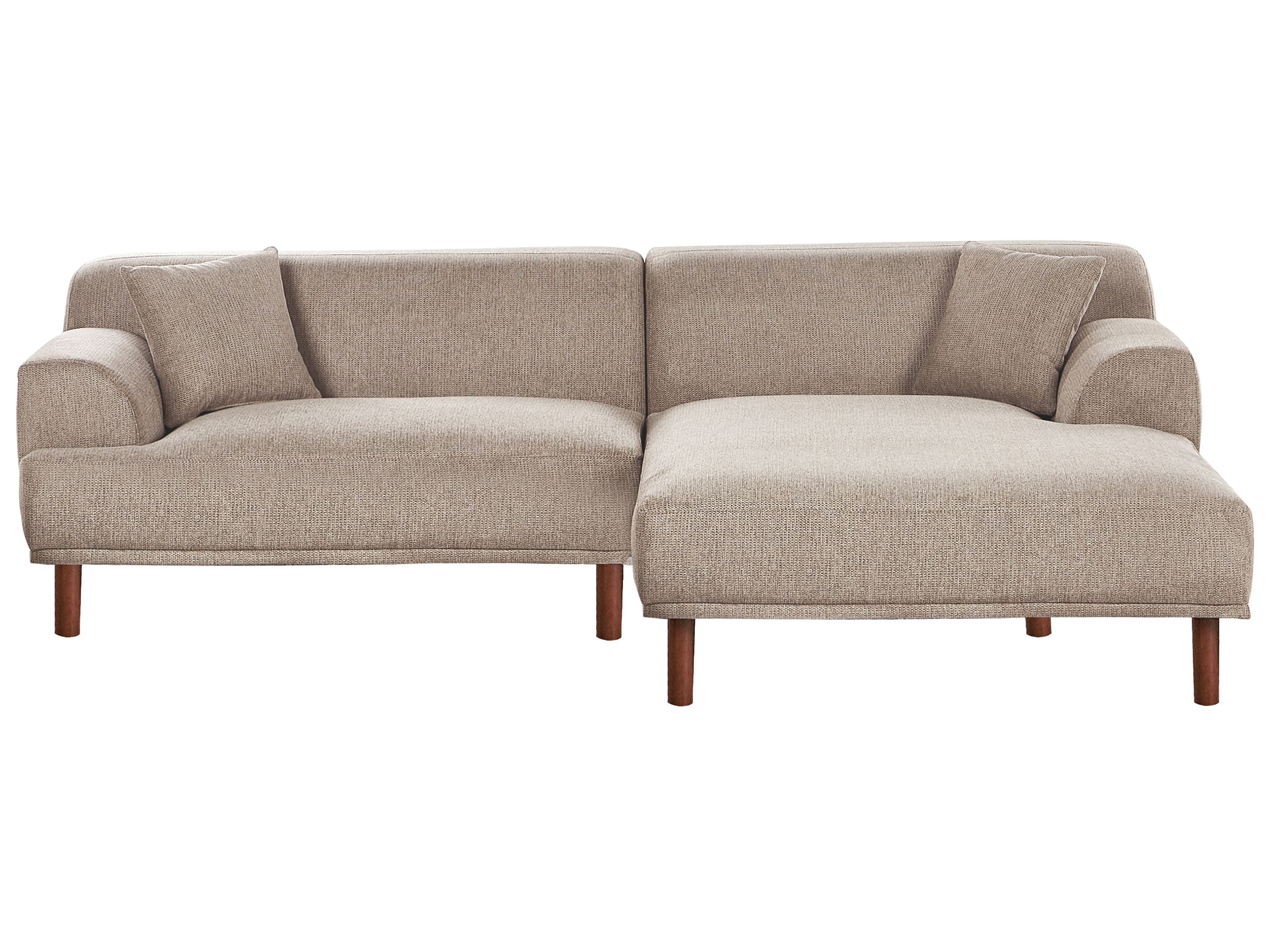 Left Hand Fabric Corner Sofa Taupe HOLT - Gemini Interiors