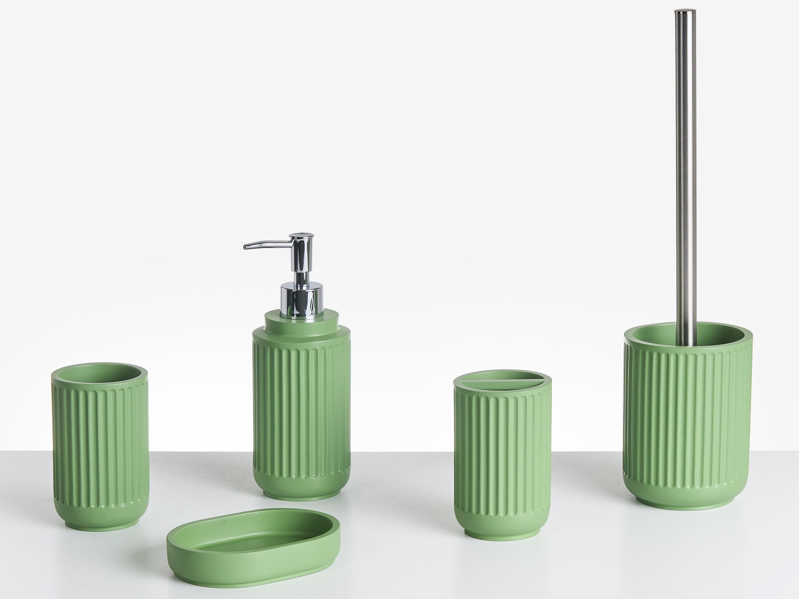 WITBOURNE 5-Piece Bathroom Accessories Set - Green - Gemini Interiors