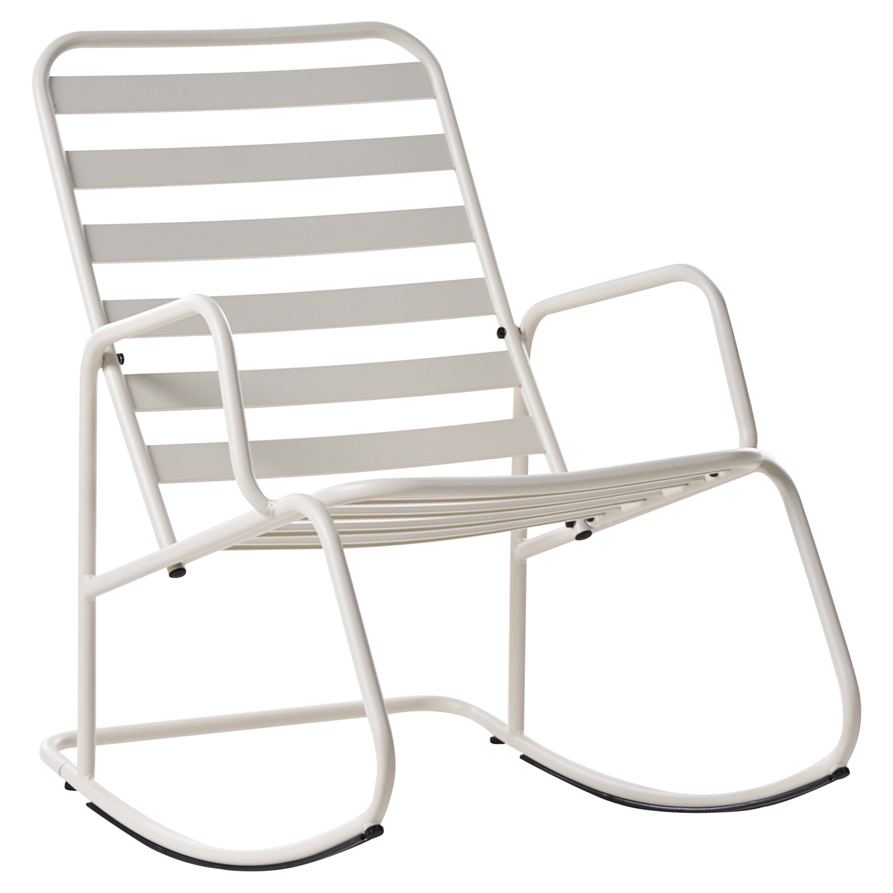 KASTELLE Metal Garden Rocking Chair - Off White - Gemini Interiors