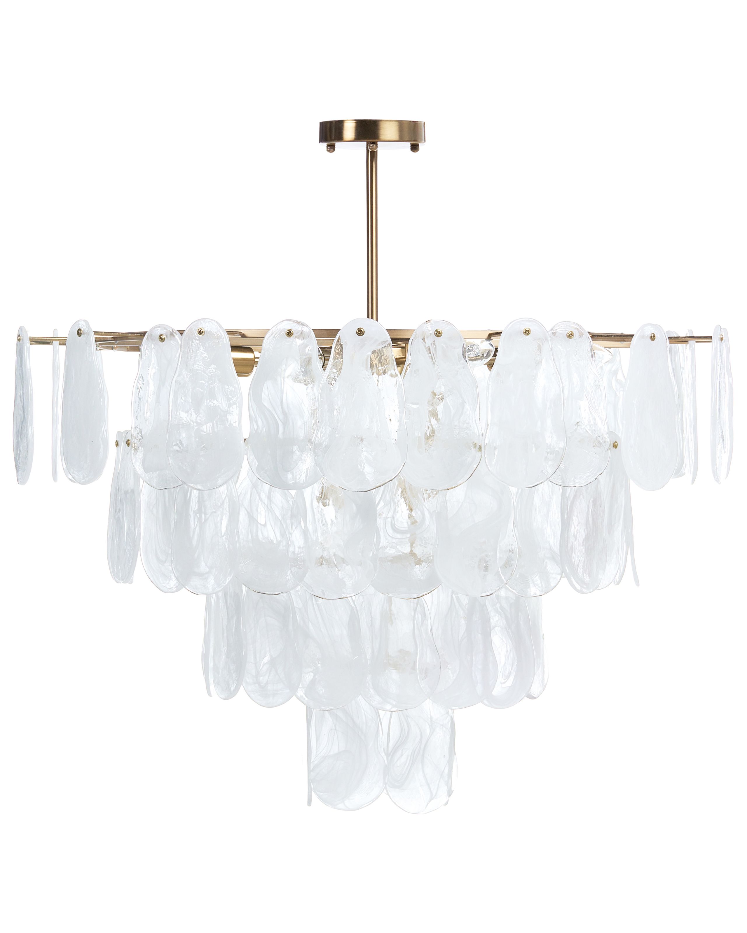 STADDLEFORD Glass Chandelier - Brass - Gemini Interiors
