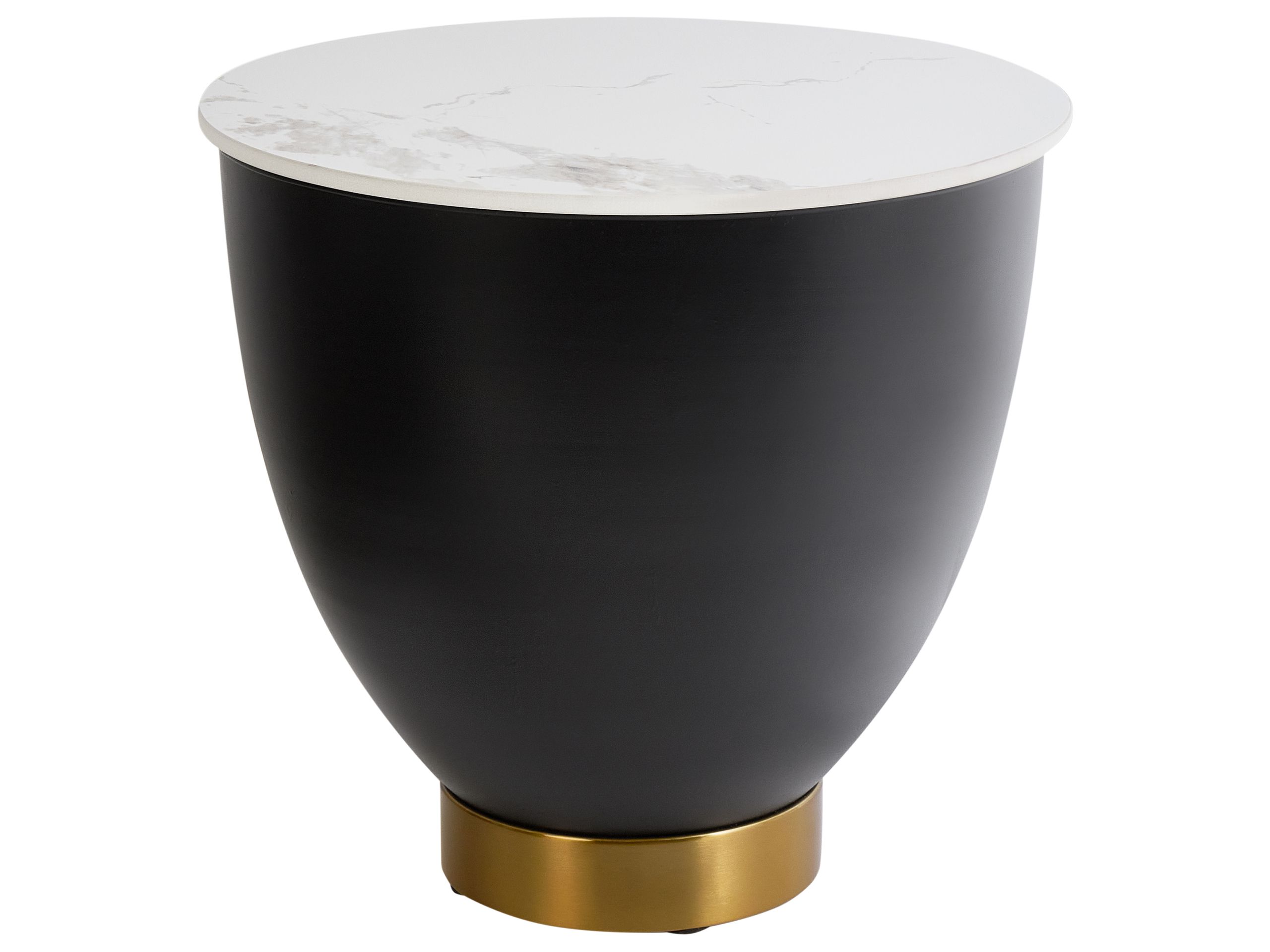 Ceramic Side Table with Storage Black NADINE - Gemini Interiors