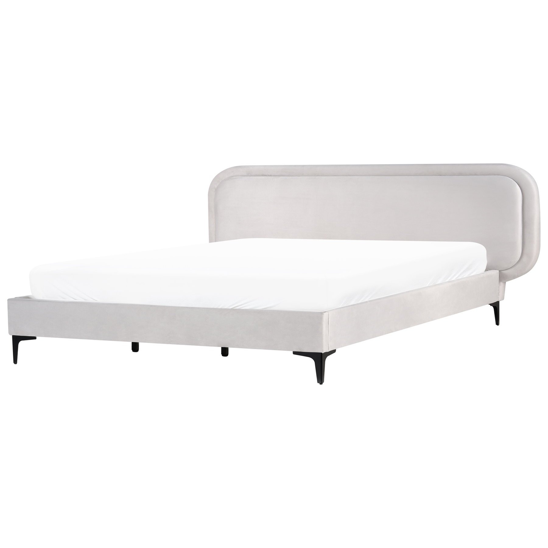 SUZZA Super Kingsize Velvet Bedframe - Light Grey - Gemini Interiors