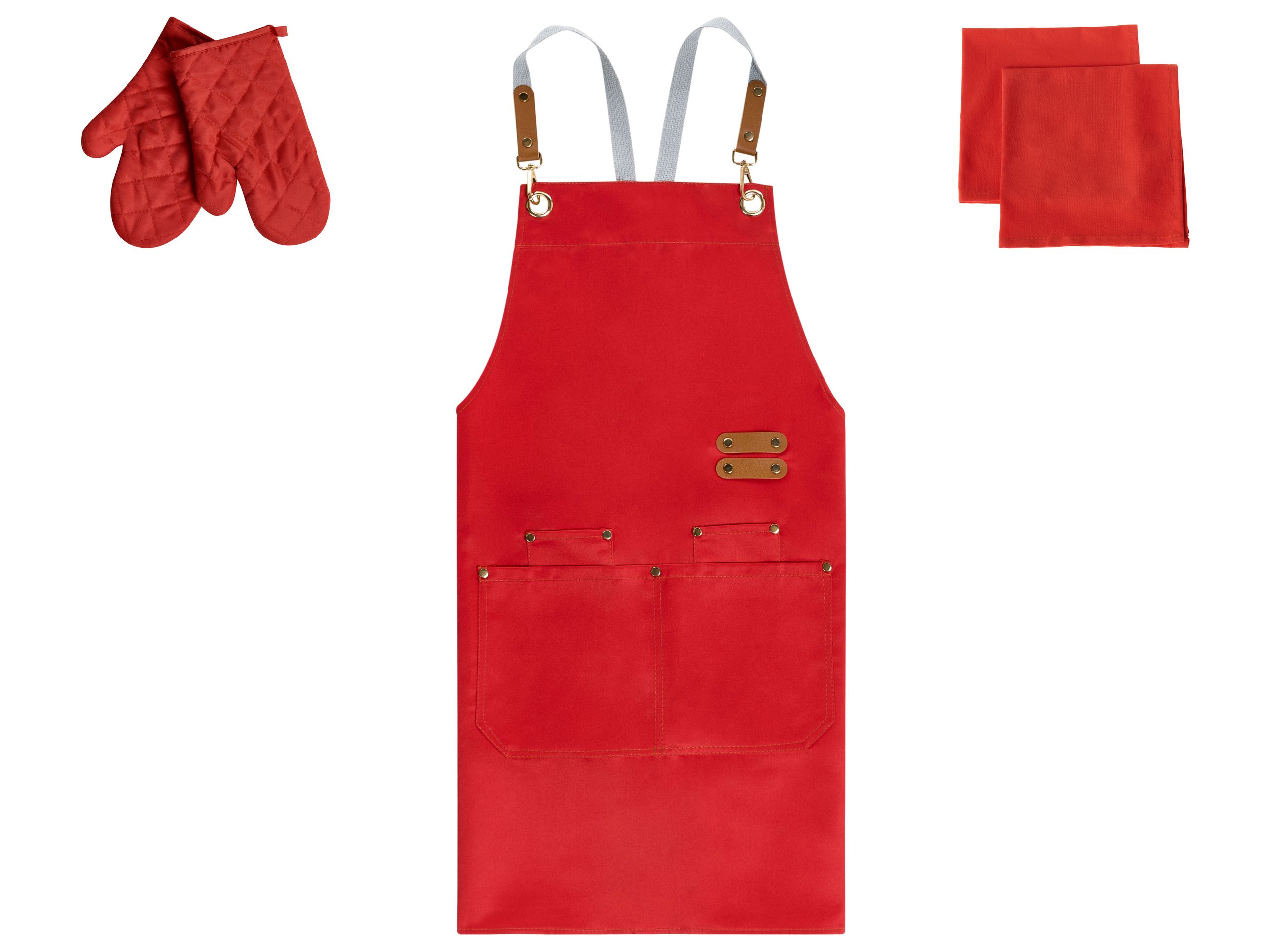 LOCKMERE Kitchen Textiles Set - Red - Gemini Interiors