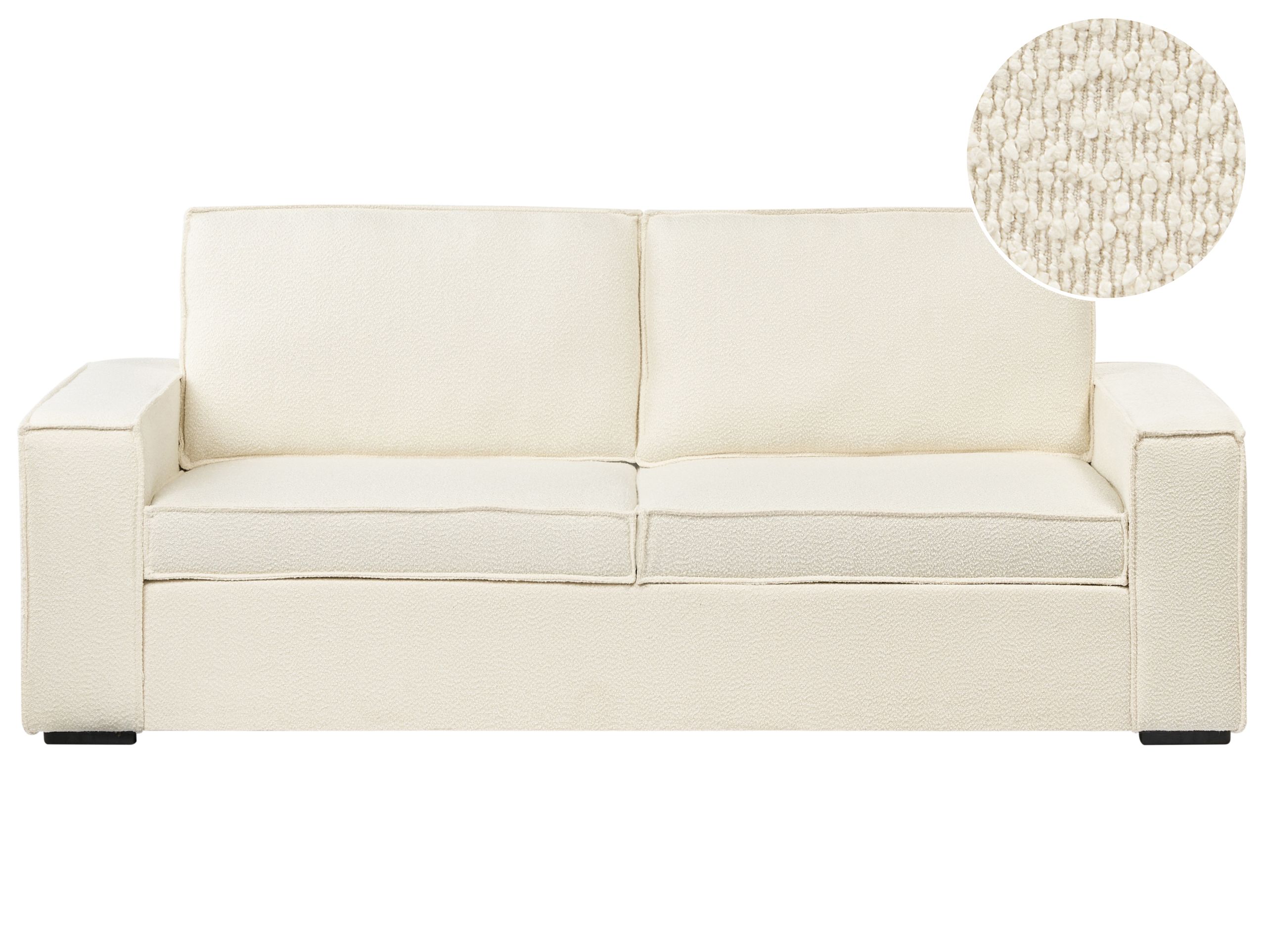 Boucle Sofa Bed Off-White VUOKATTI - Gemini Interiors